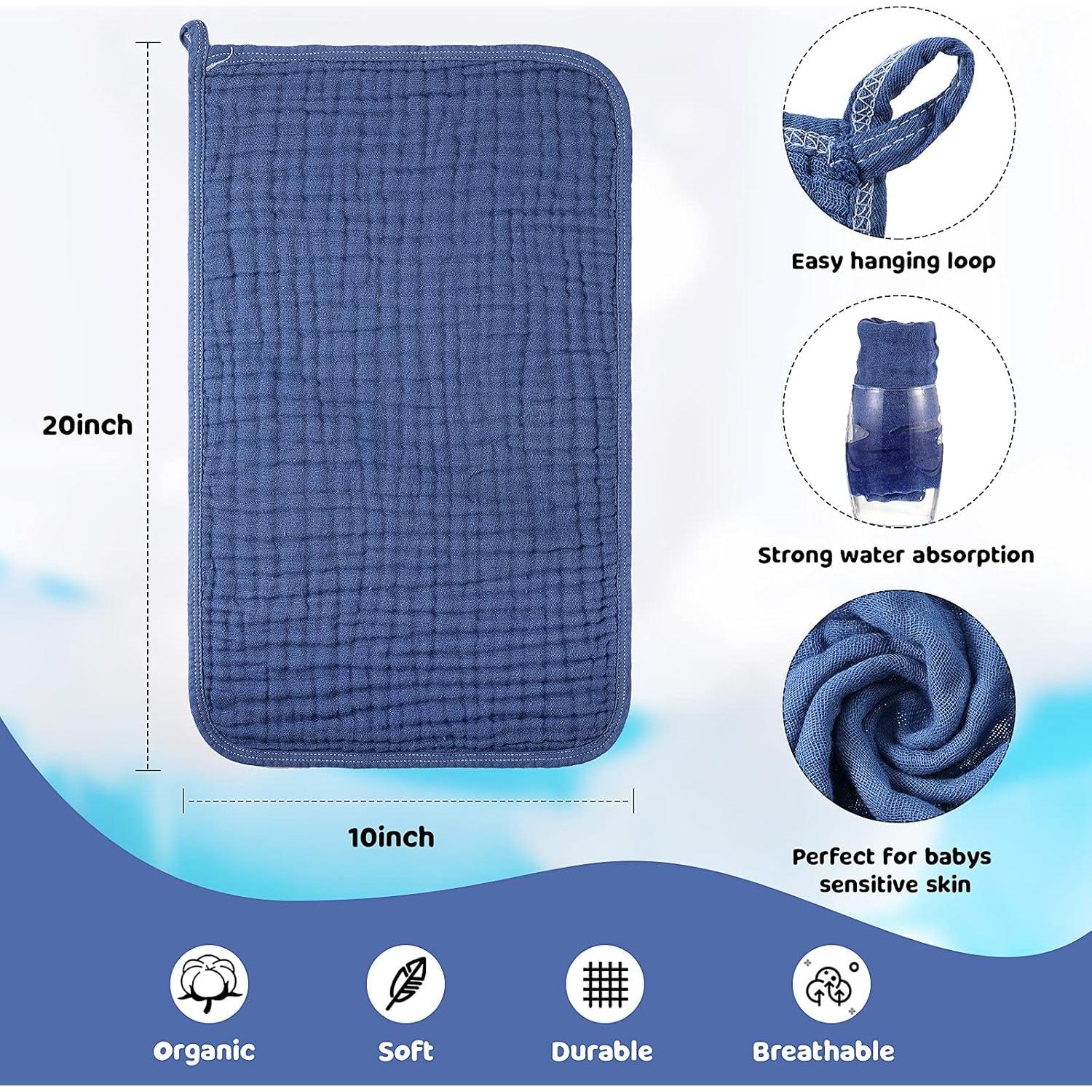 Tatuo 8 Pcs Baberos y Paños de Eructo 100% Algodón Unisex