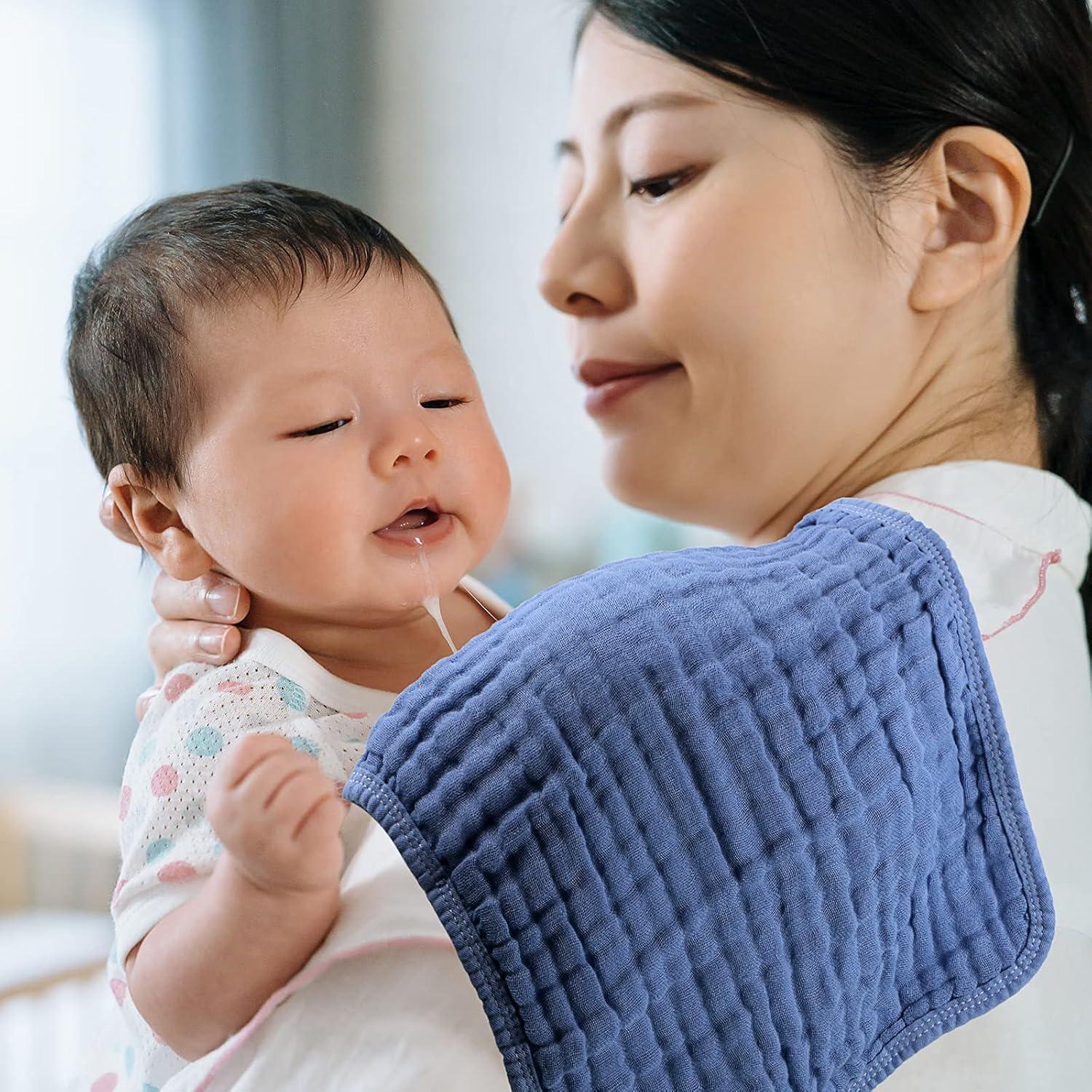 Tatuo 8 Pcs Baberos y Paños de Eructo 100% Algodón Unisex