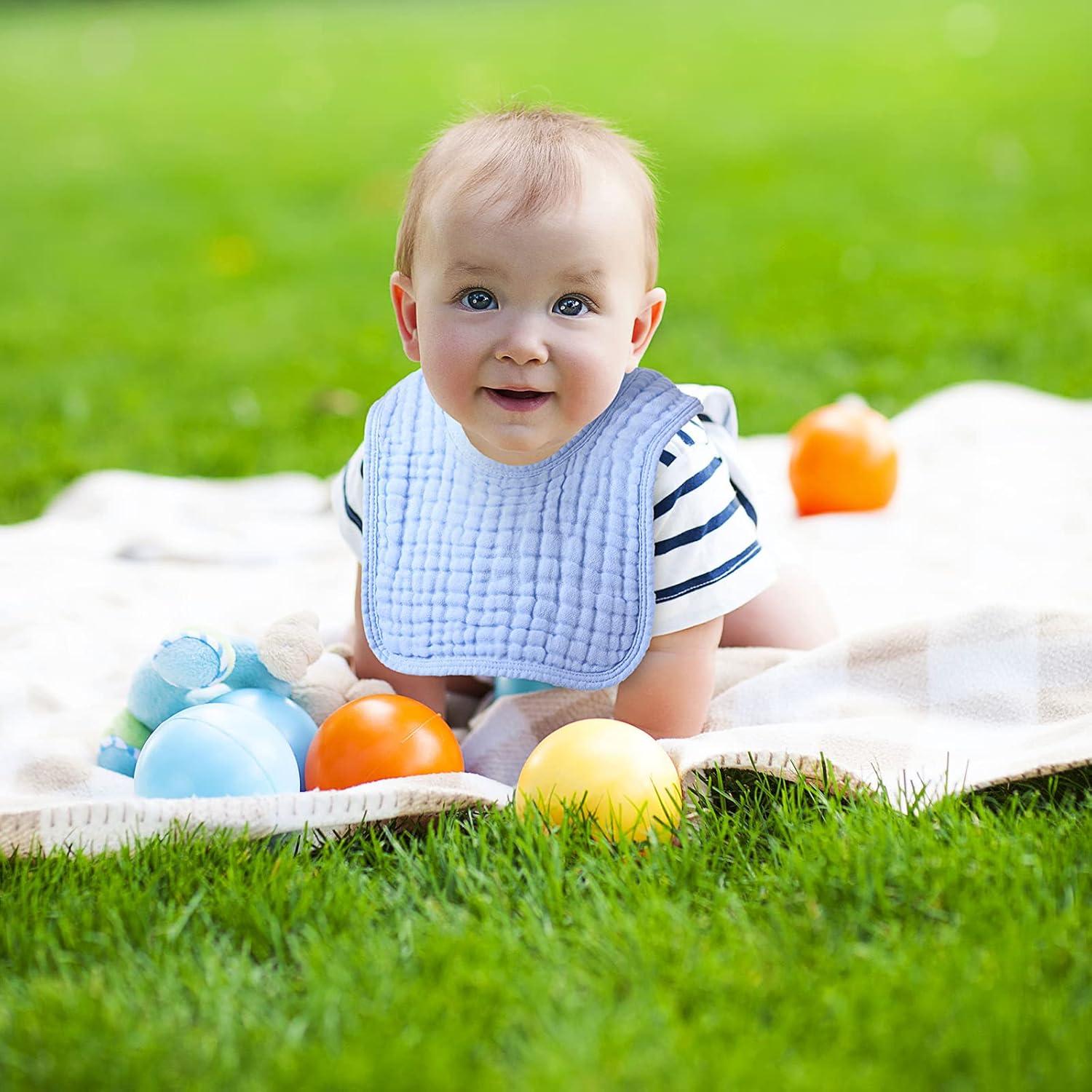 Tatuo 8 Pcs Baberos y Paños de Eructo 100% Algodón Unisex