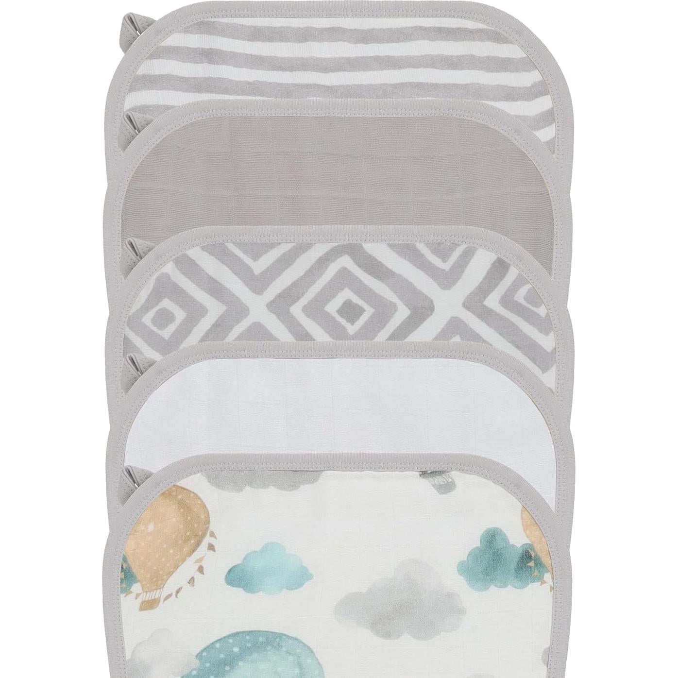 Paquete de 5 Paños de Muselina Featherhead 55.88x27.94cm