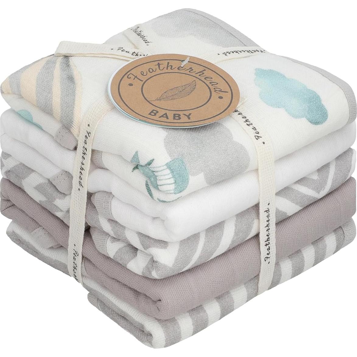 Paquete de 5 Paños de Muselina Featherhead 55.88x27.94cm