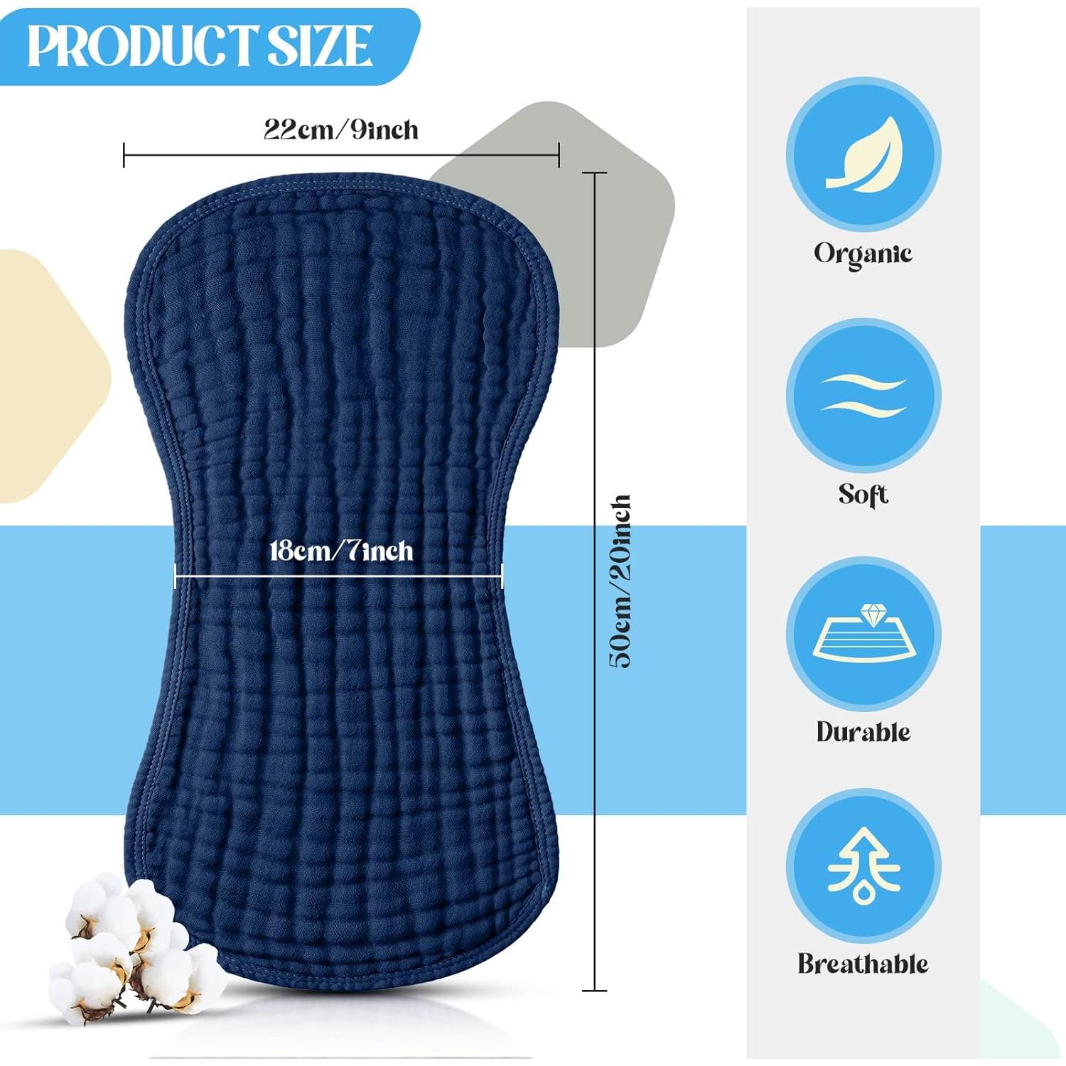 Paquete de 6 Paños de Muselina Frienda 100% Algodón 50.8x22.9cm