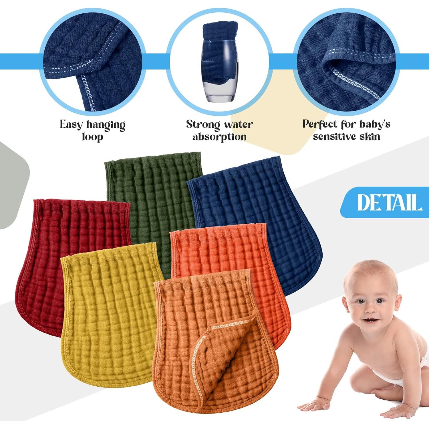 Paquete de 6 Paños de Muselina Frienda 100% Algodón 50.8x22.9cm