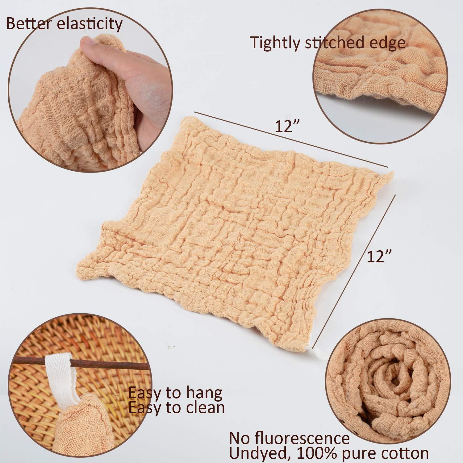 Toallitas de Muselina Daxue 100% Algodón Natural 30x30 cm 5 Pcs