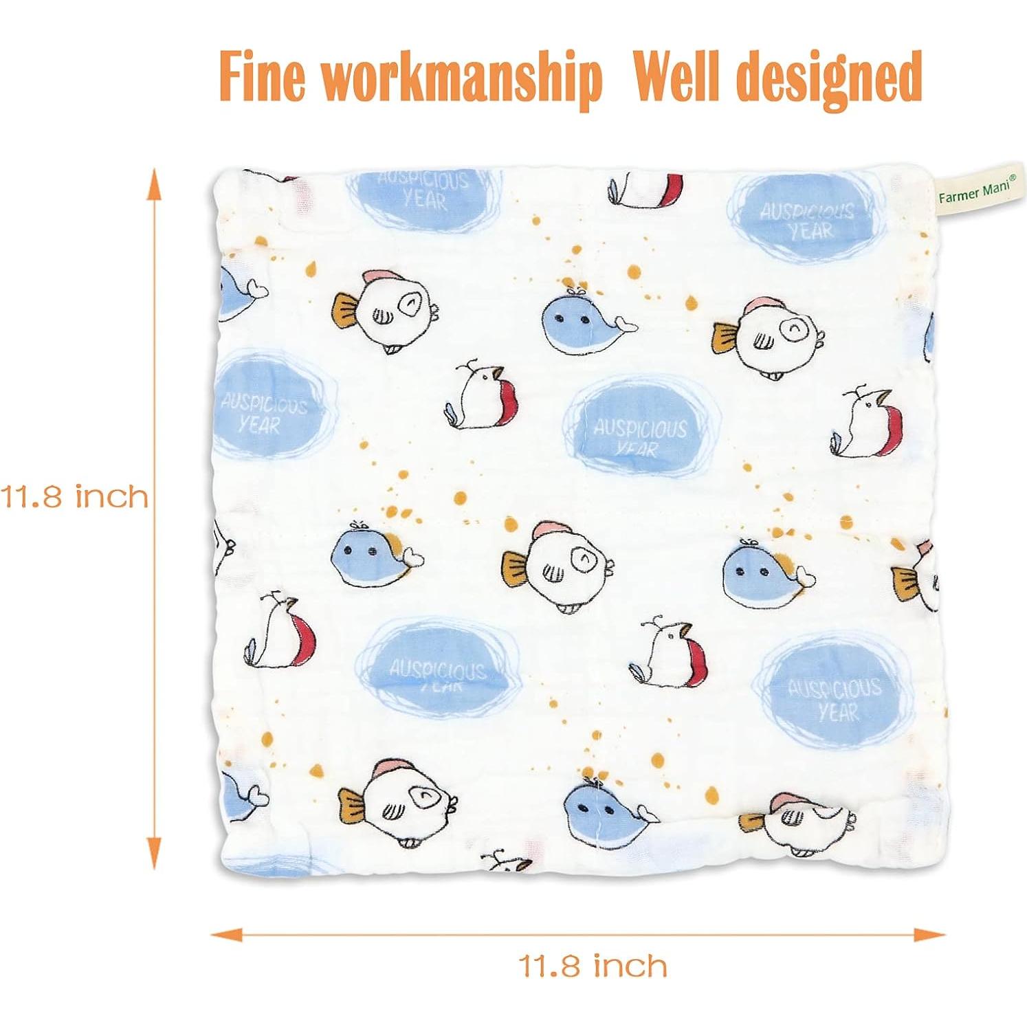 Juego de Toallitas de Muselina para Bebés Farmer Mani 30x30cm