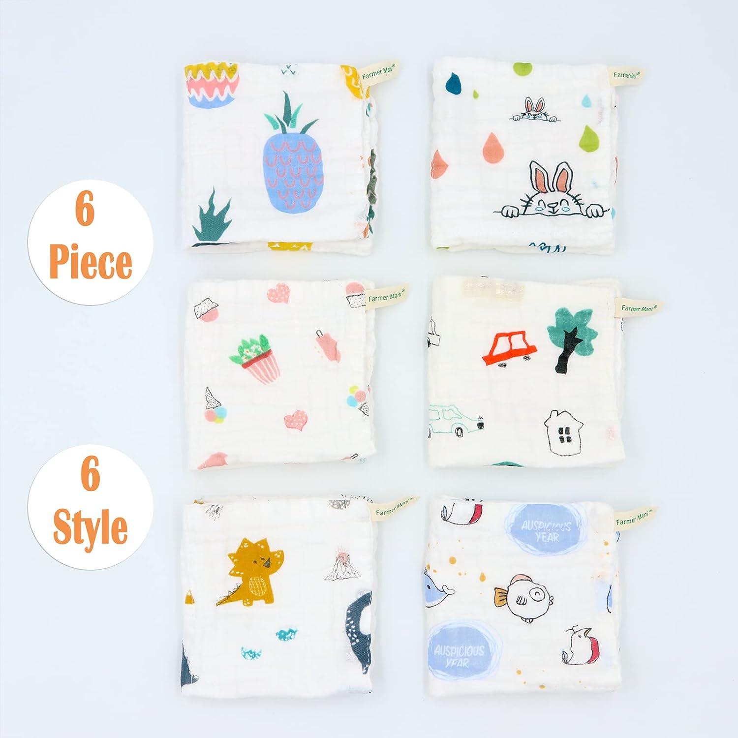 Juego de Toallitas de Muselina para Bebés Farmer Mani 30x30cm