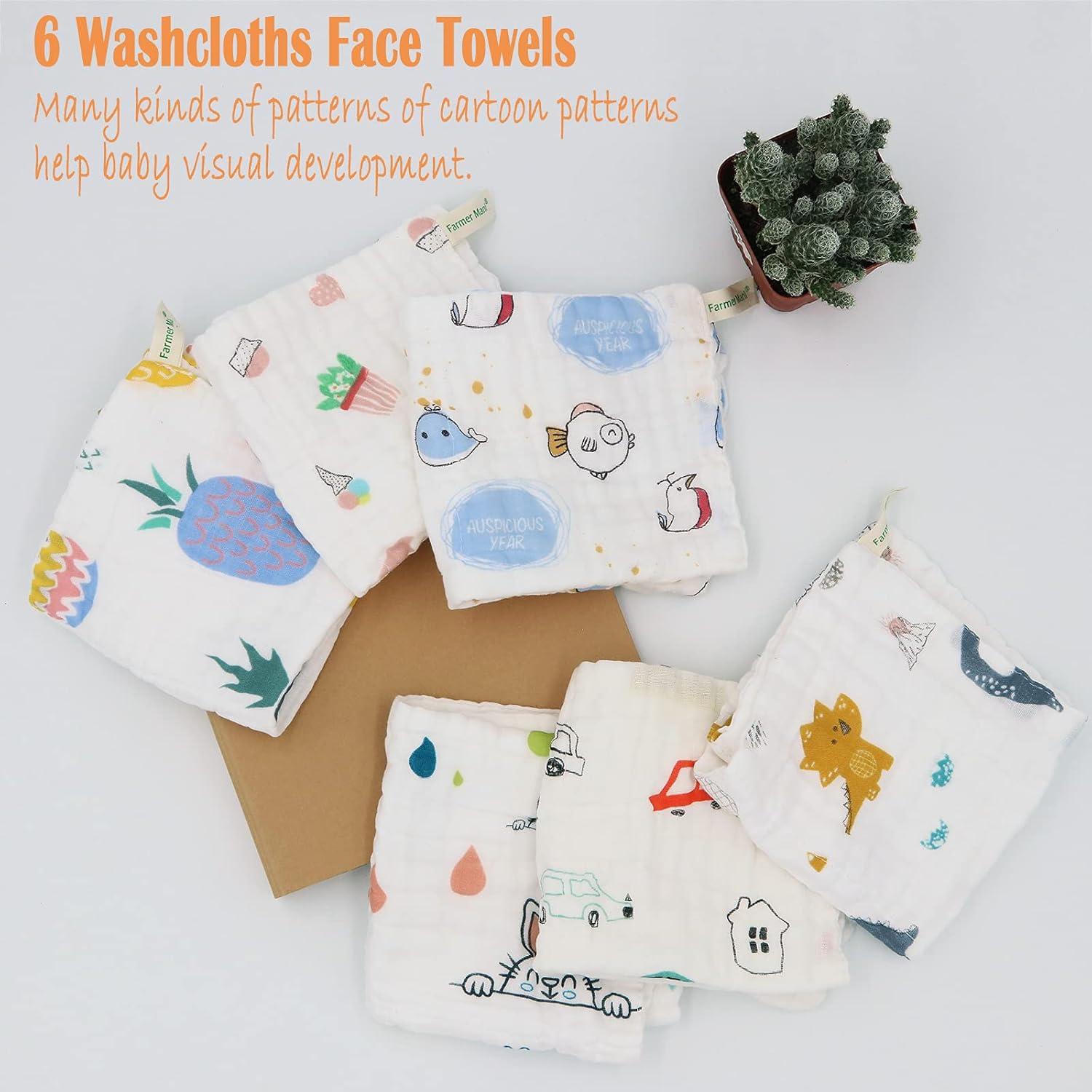 Juego de Toallitas de Muselina para Bebés Farmer Mani 30x30cm