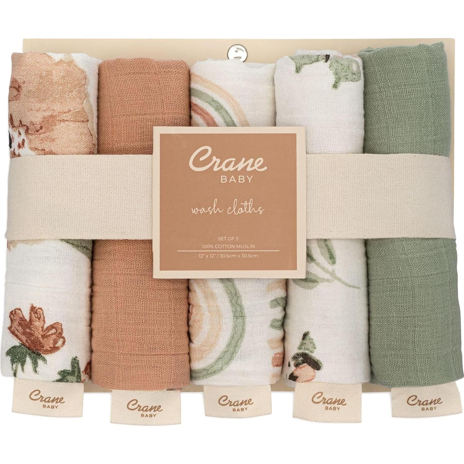 Conjunto de Paños de Baño Crane Rosa Floral - 5 Paños 100% Algodón