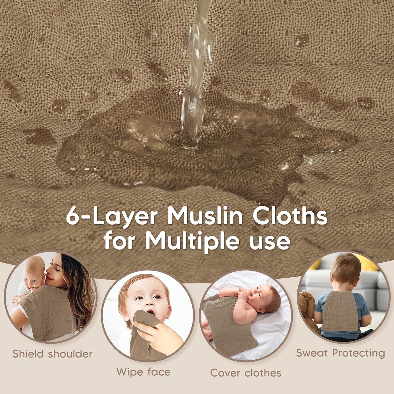 Pañales para Eructar Maliton 100% Algodón 6 Capas 50x25cm