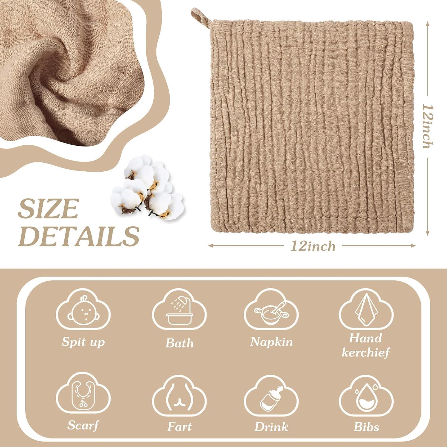 8 Paños de Lavado para Bebés SmoothNovelty 30x30 cm Algodón