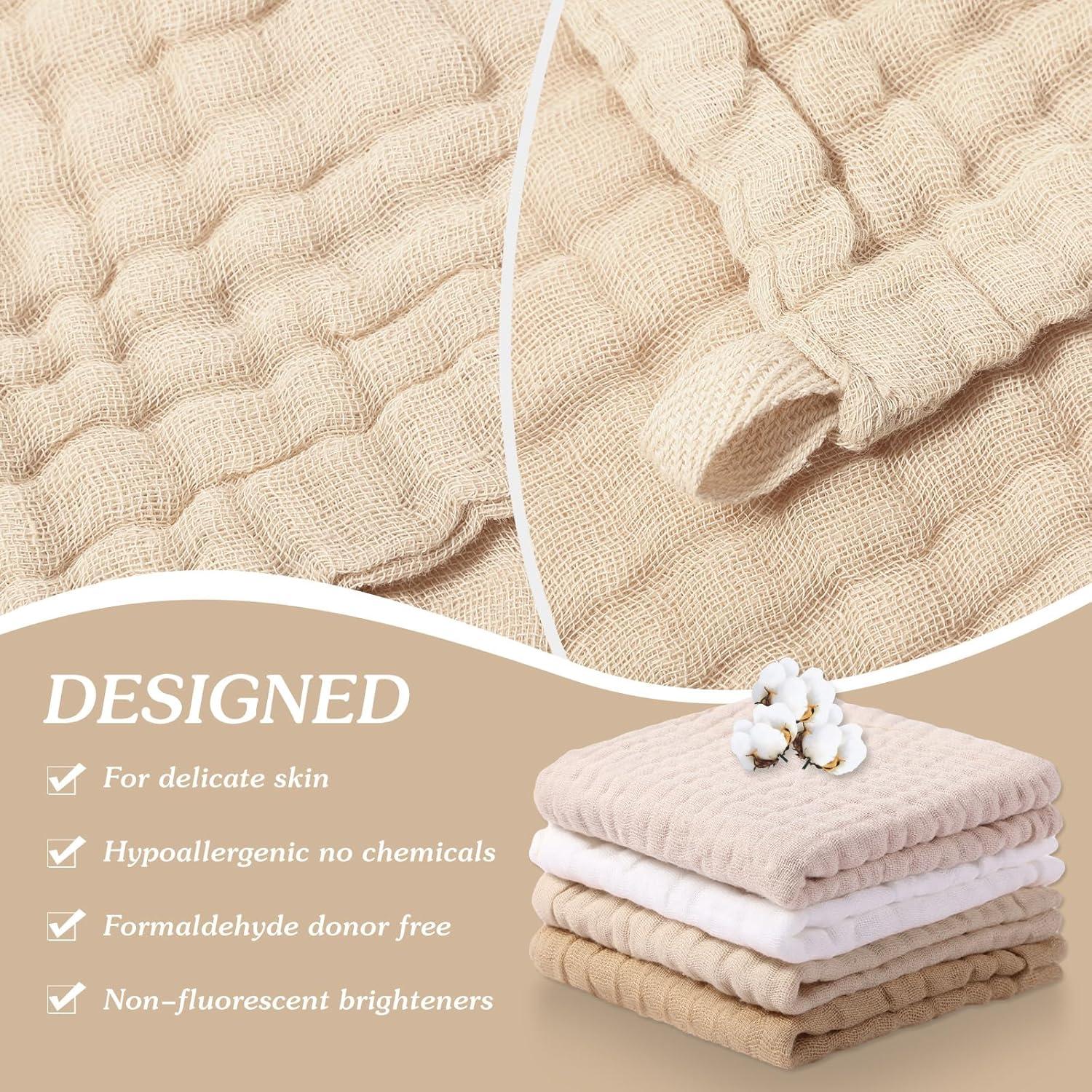 8 Paños de Lavado para Bebés SmoothNovelty 30x30 cm Algodón