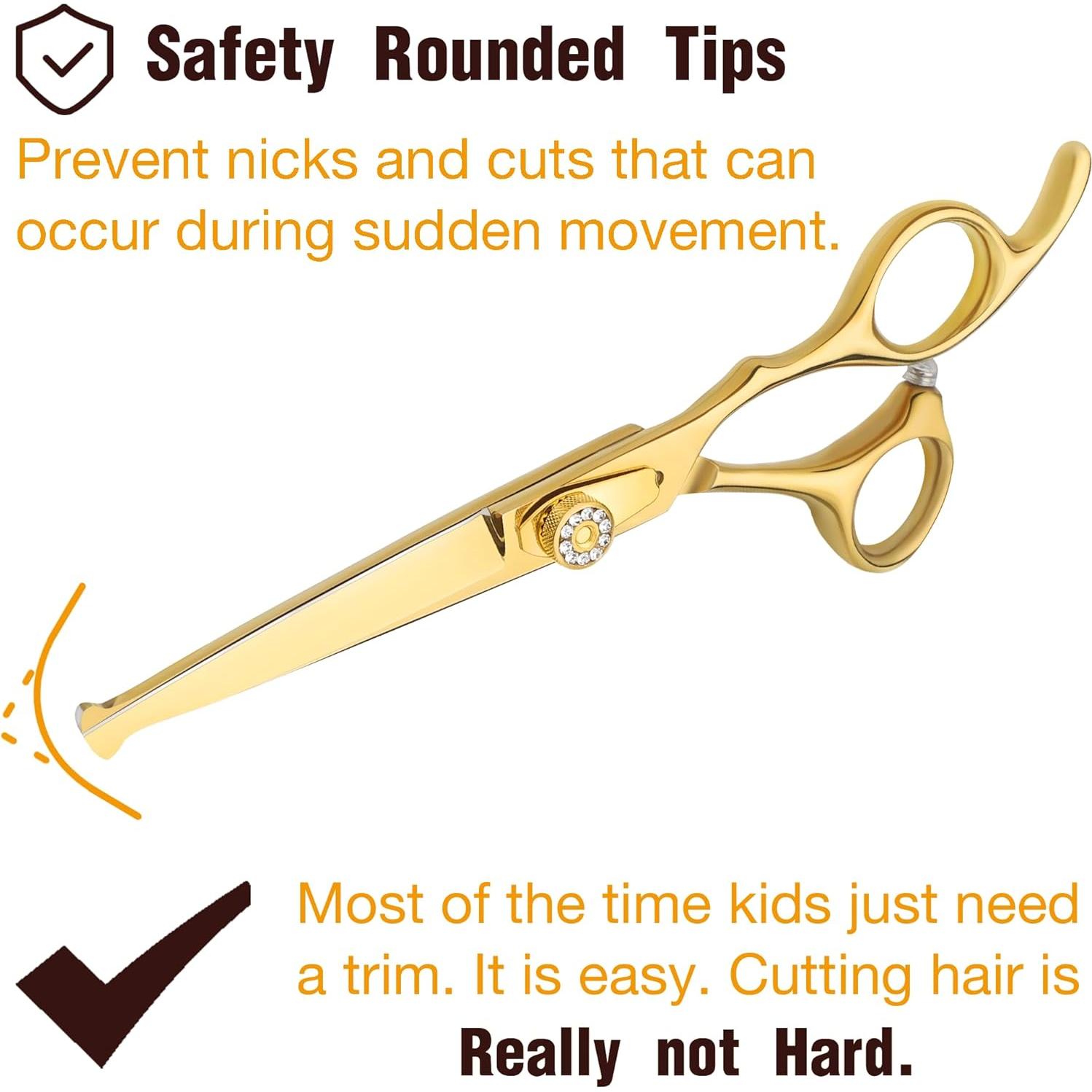 Tijeras de Corte de Cabello para Niños Dragon Creek 6" Doradas