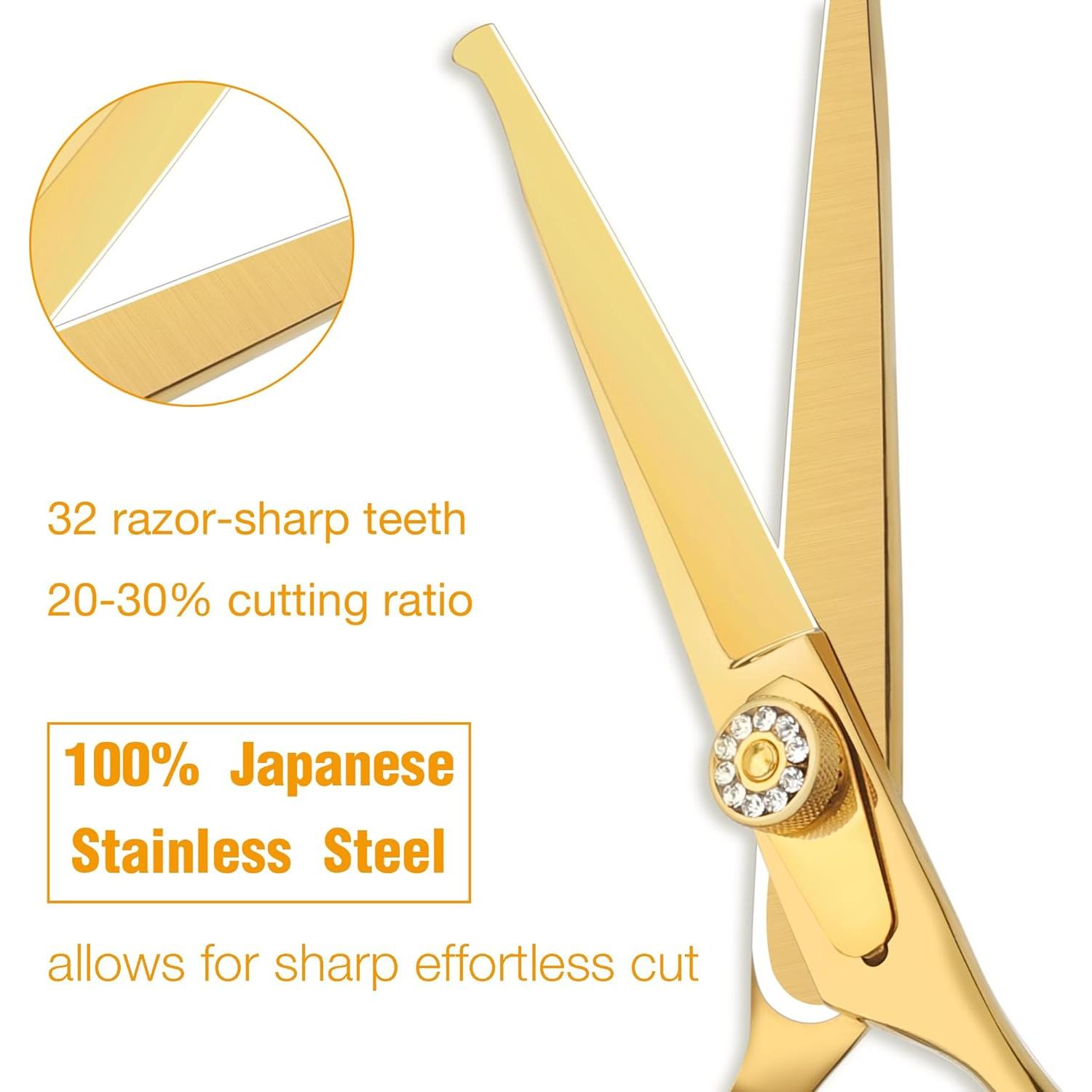 Tijeras de Corte de Cabello para Niños Dragon Creek 6" Doradas