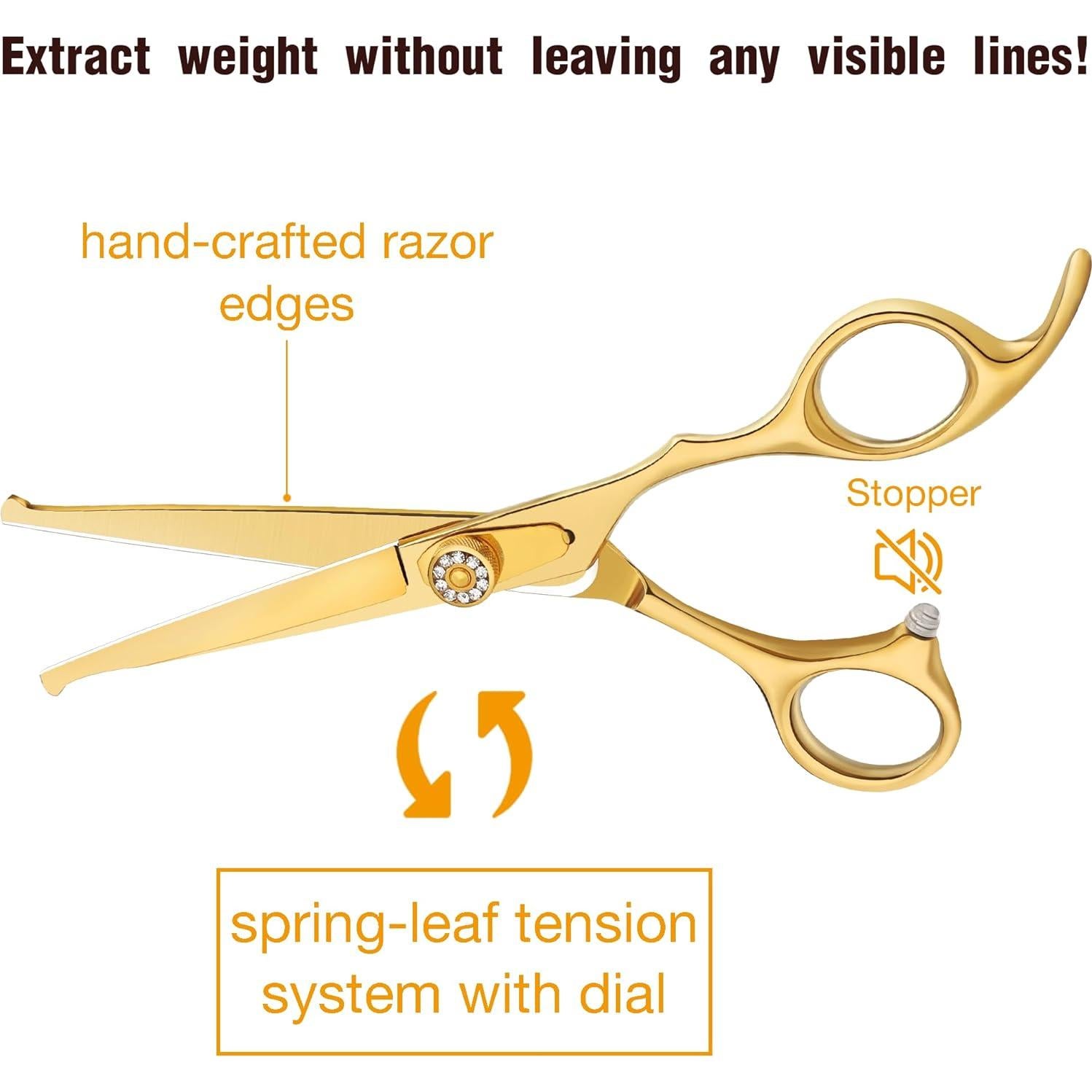 Tijeras de Corte de Cabello para Niños Dragon Creek 6" Doradas