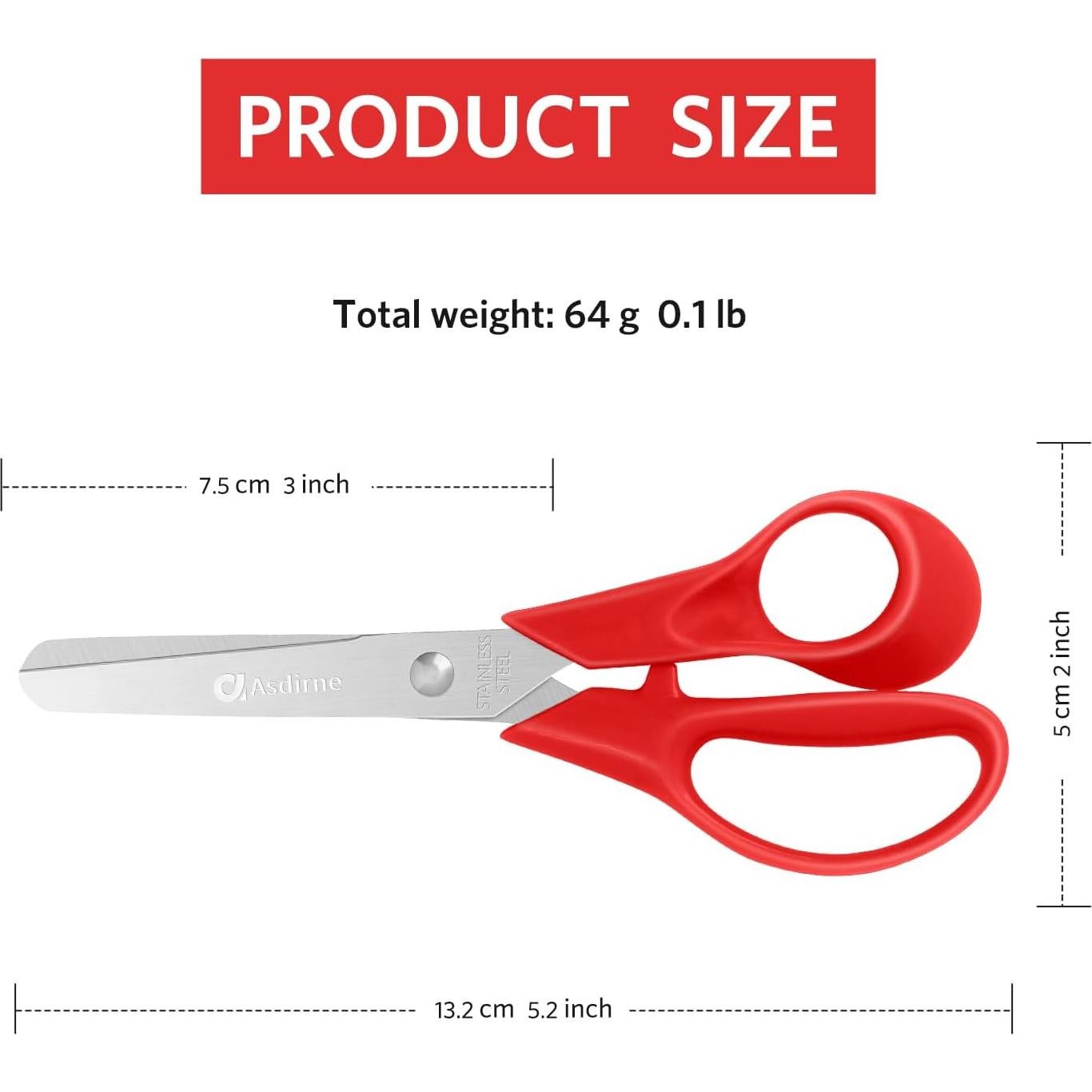 Tijeras para Niños Asdirne 5" Punta Romo Seguridad Paquete 3