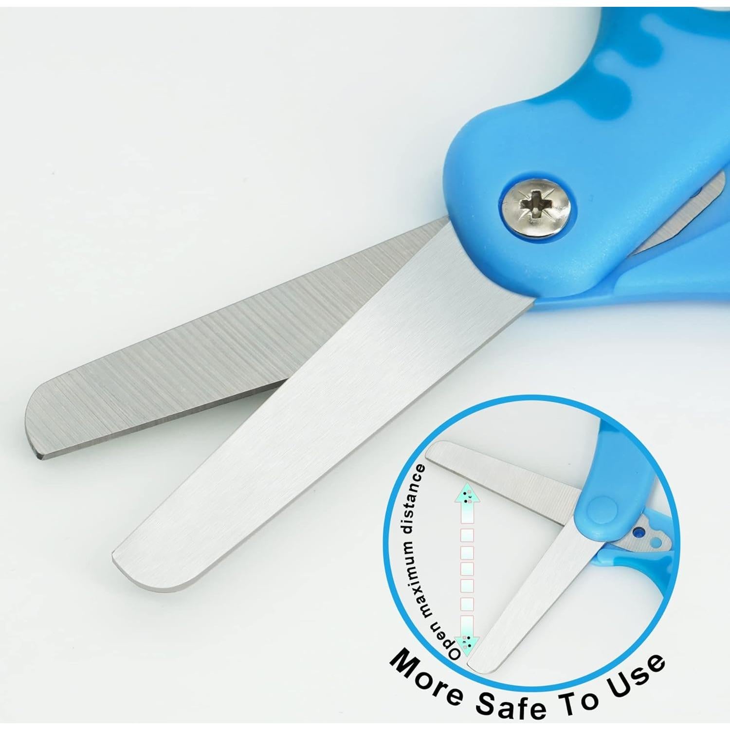 Tijeras para Niños Oiijiok con Funda Punta Roma - Paquete de 5