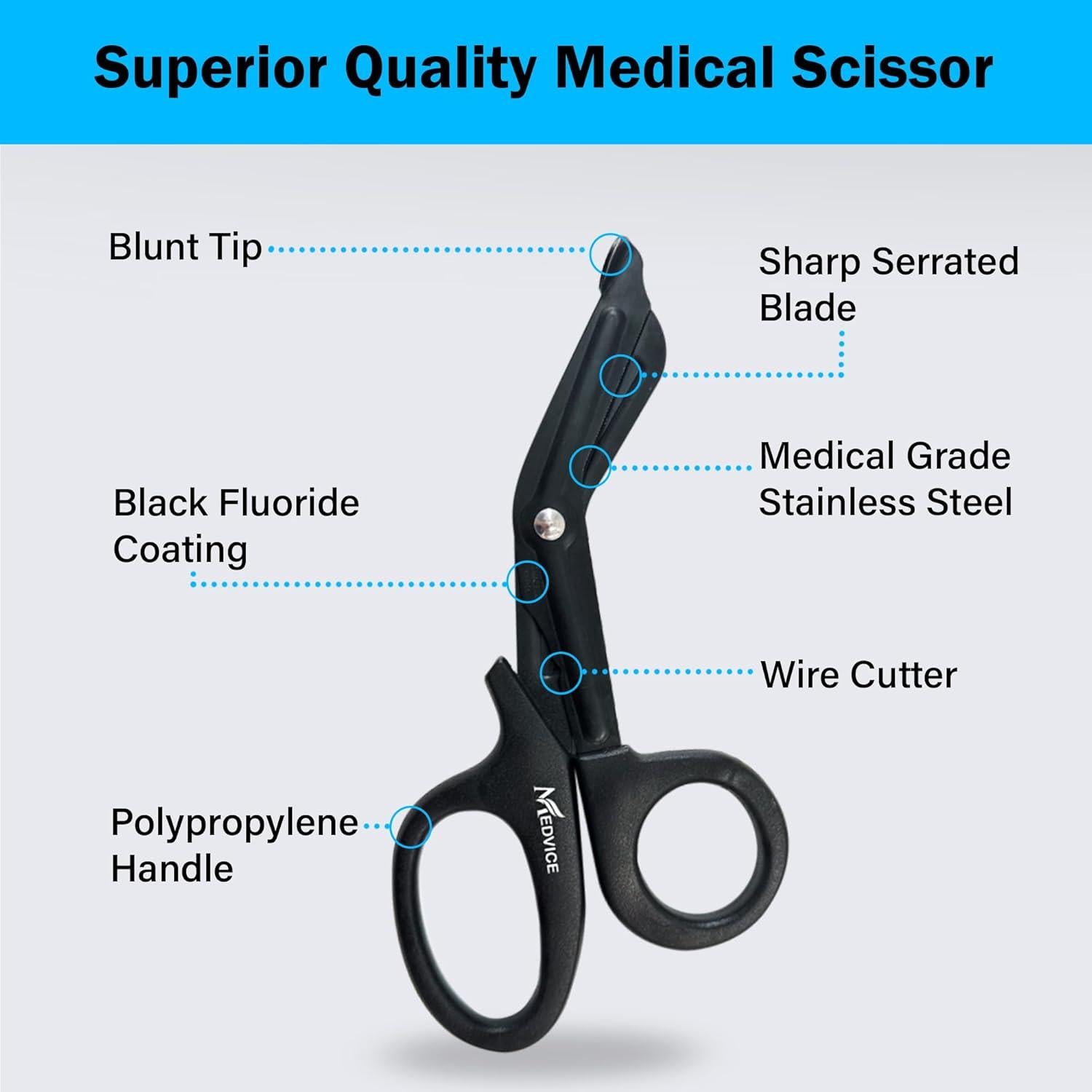 Tijeras Médicas MEDVICE 2 Paquete Punta Roma Antiadherentes