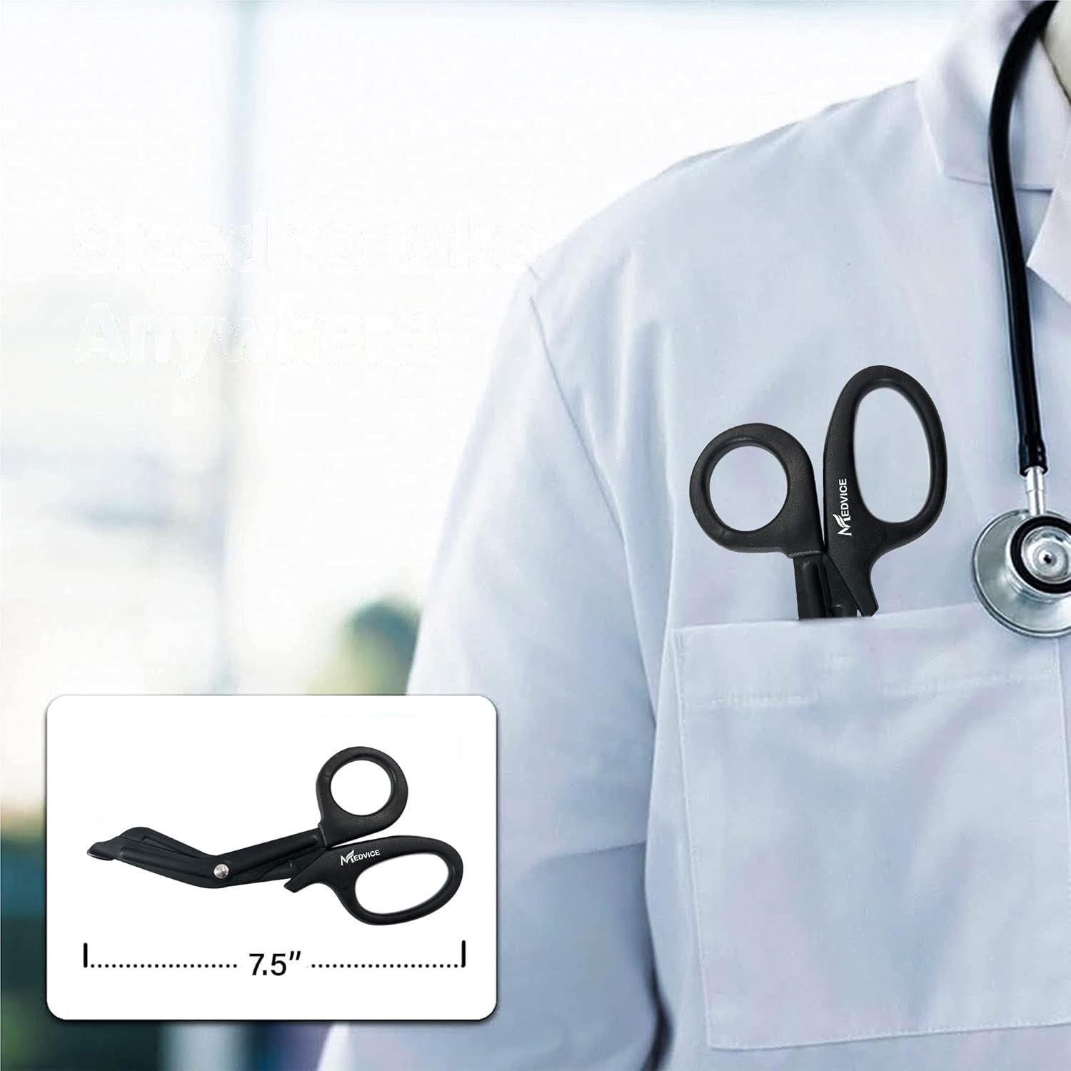 Tijeras Médicas MEDVICE 2 Paquete Punta Roma Antiadherentes