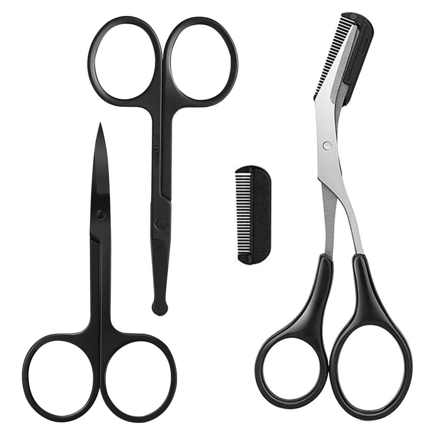 Tijeras para Cejas KAJUDA con Peine - Acero Inoxidable 3PCS