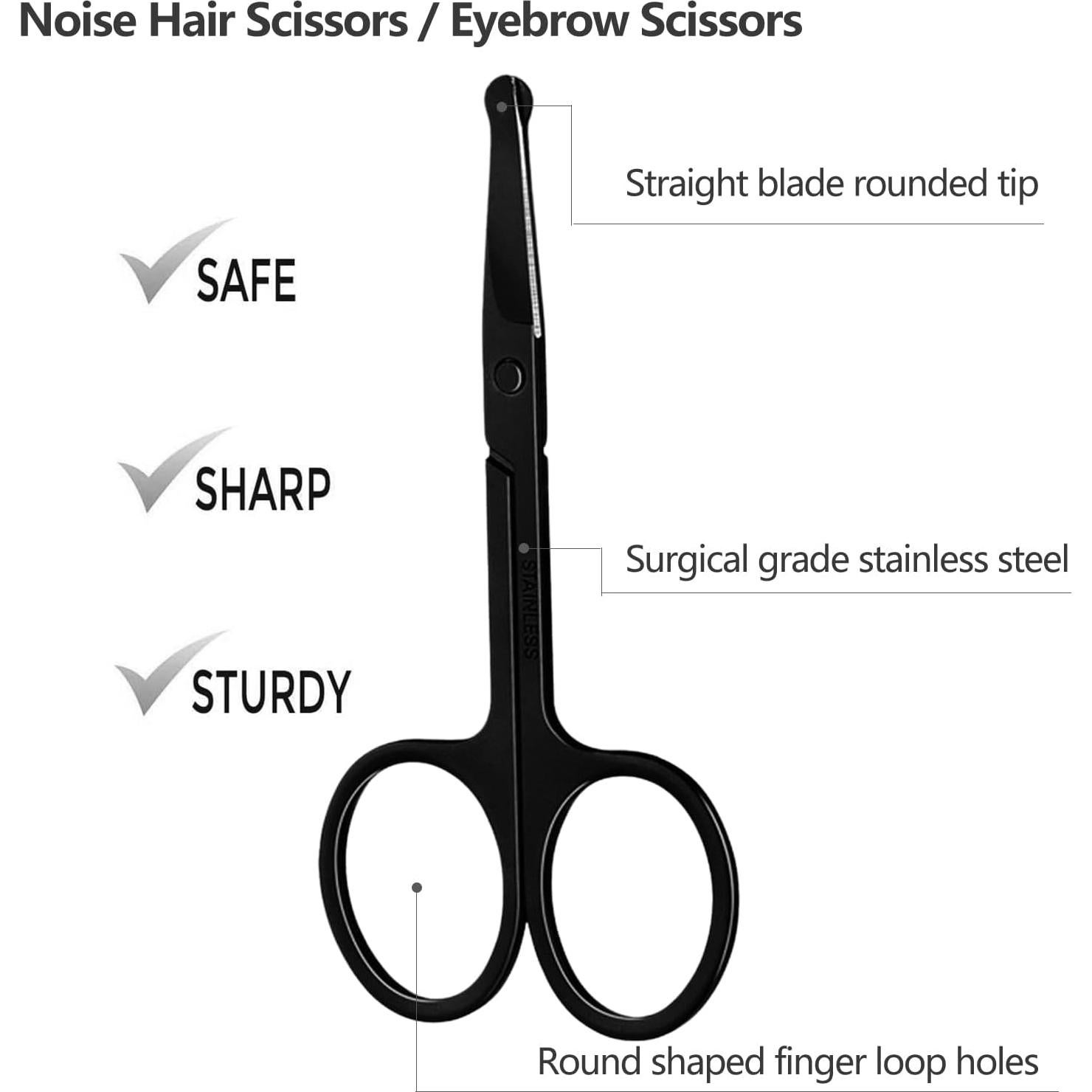 Tijeras para Cejas KAJUDA con Peine - Acero Inoxidable 3PCS