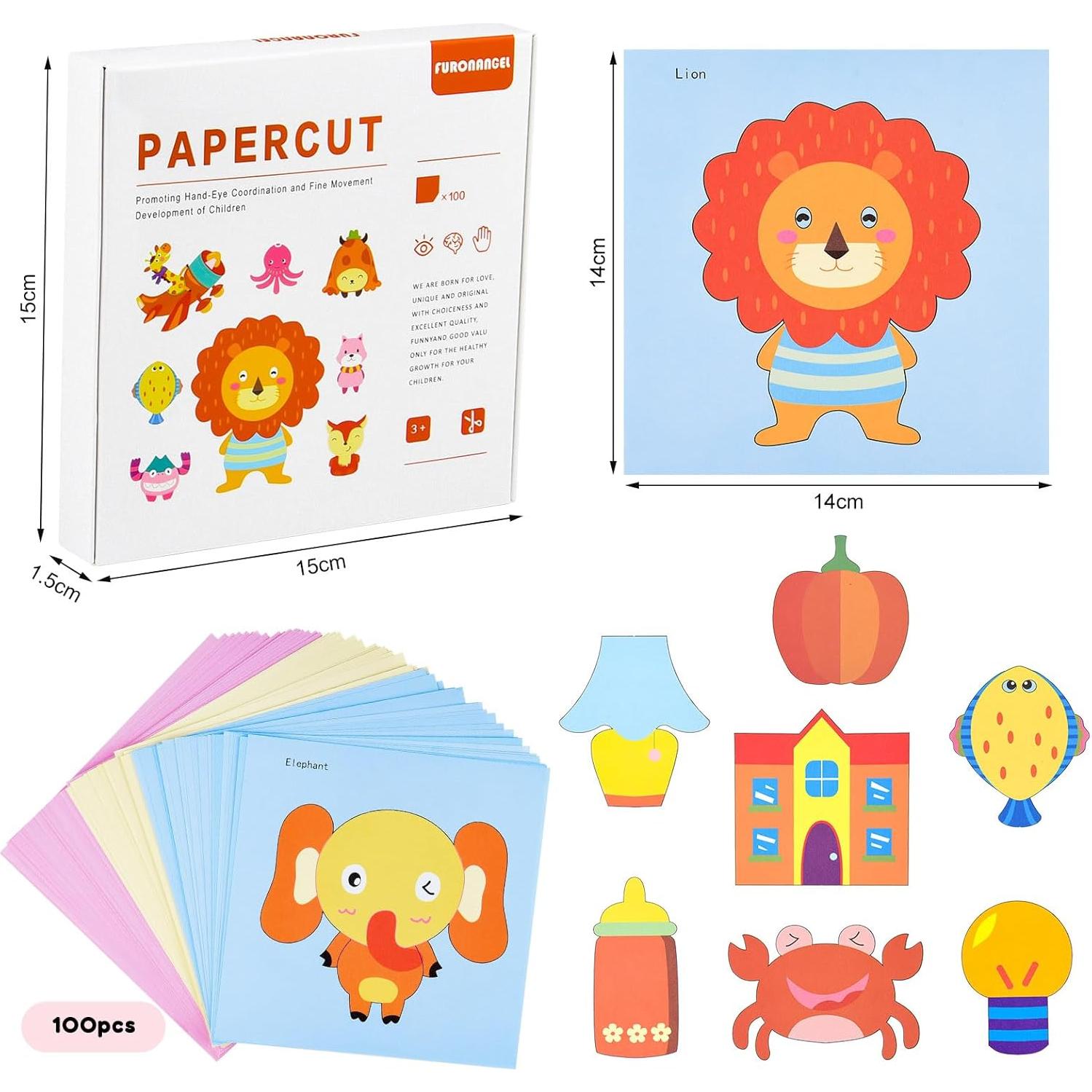 Tijeras de Seguridad ASTARON para Niños - Set 2 Piezas con 100 Recortes