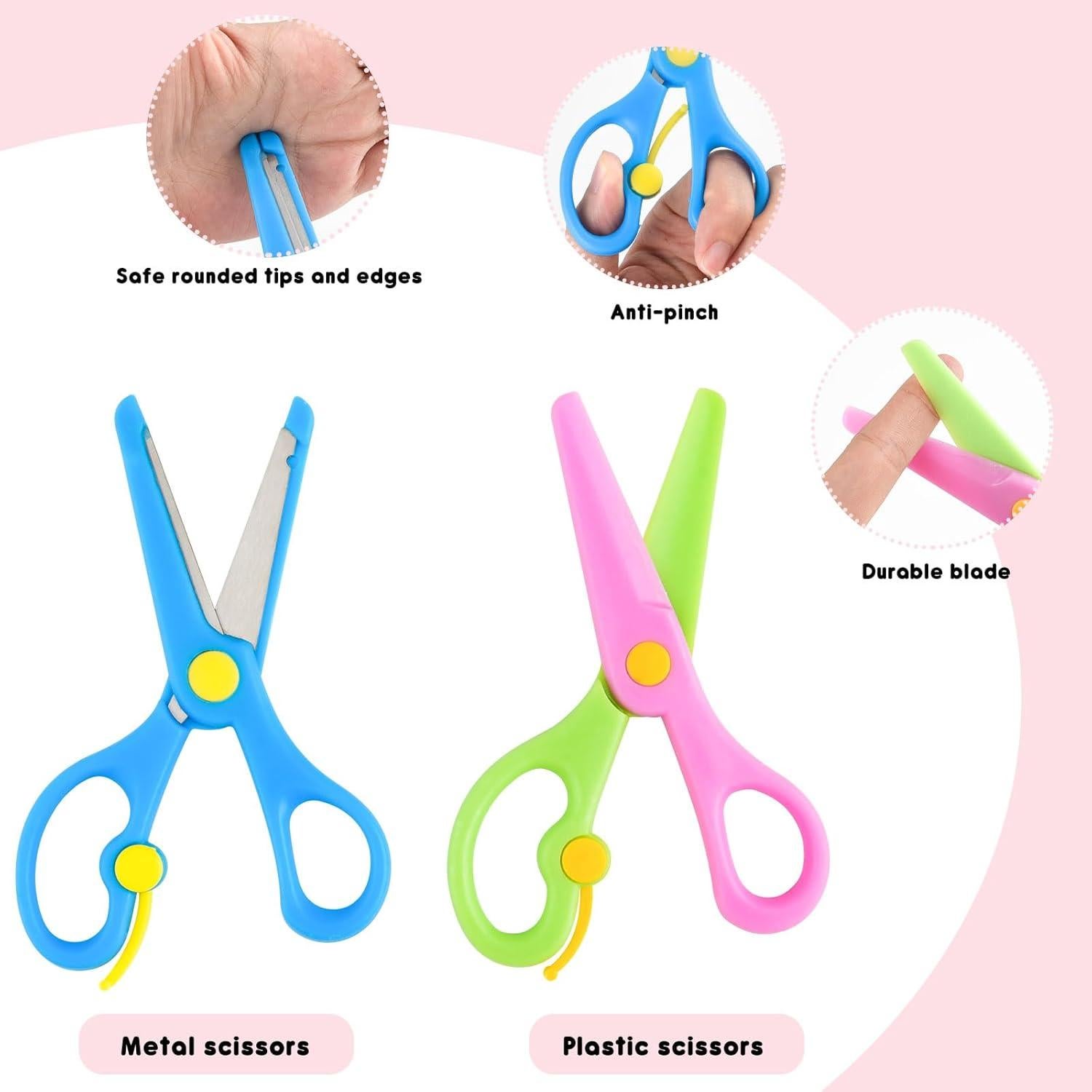 Tijeras de Seguridad ASTARON para Niños - Set 2 Piezas con 100 Recortes