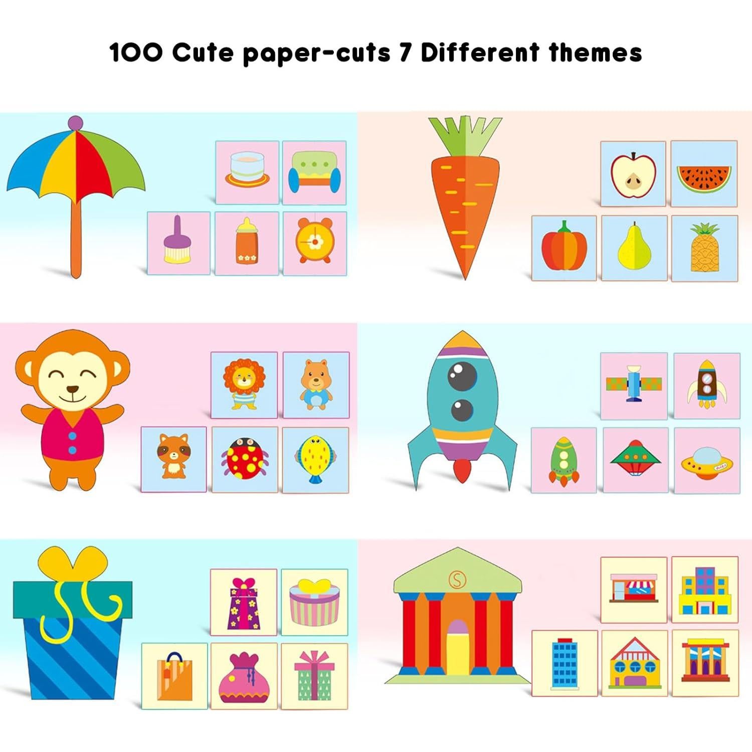 Tijeras de Seguridad ASTARON para Niños - Set 2 Piezas con 100 Recortes