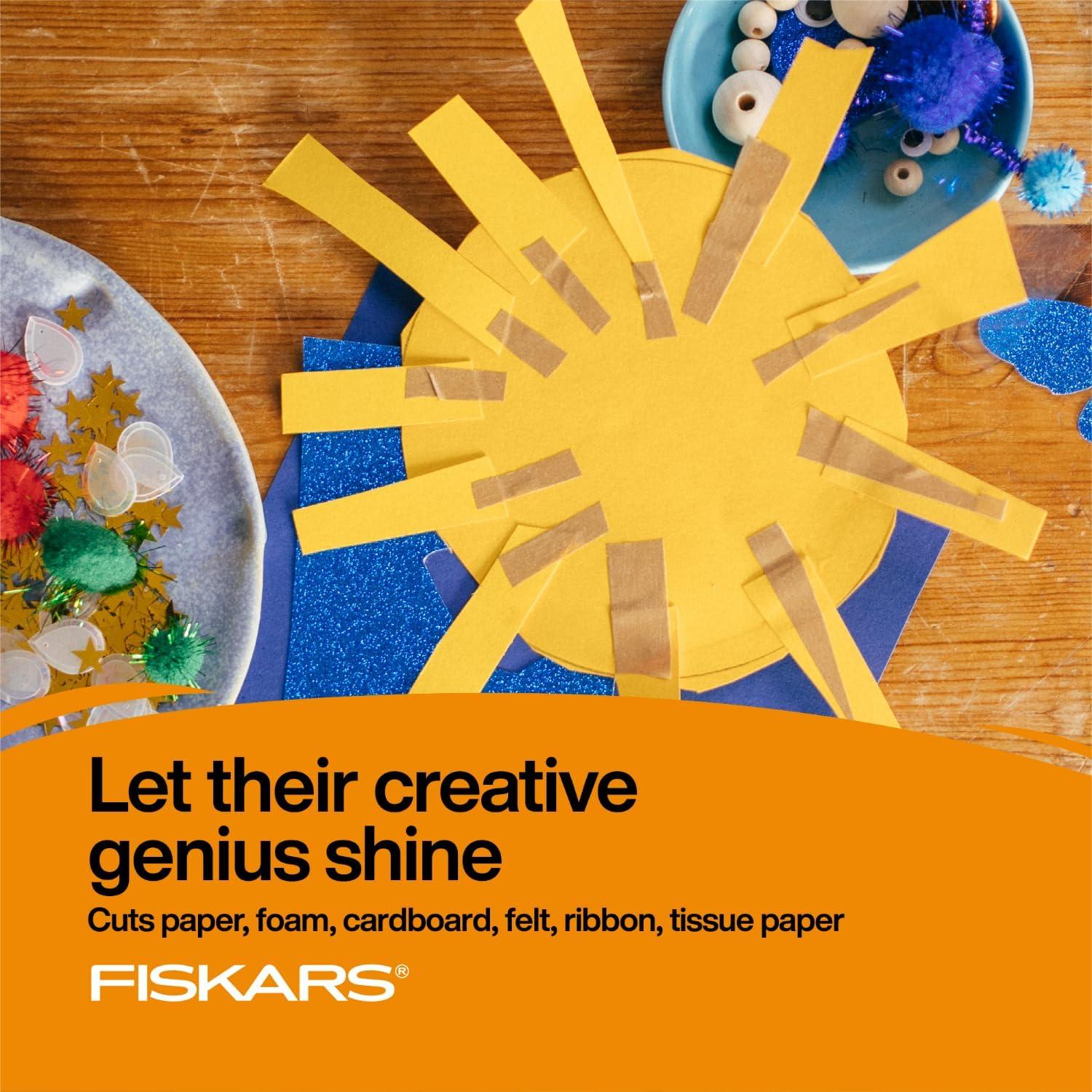 Tijeras Fiskars SoftGrip 5" Punta Roma para Niños 4-7 Años