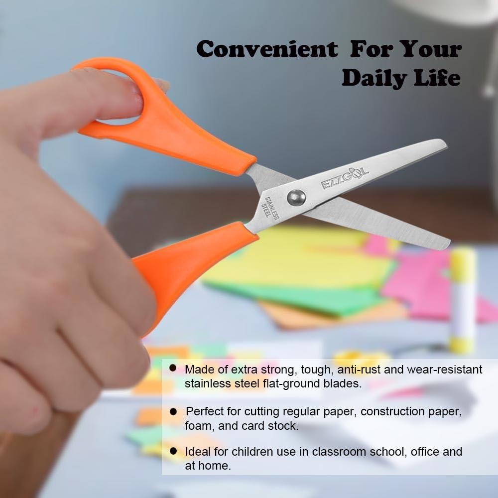 Tijeras para Niños EZZGOL 12 Pack 12.7 cm Punta Romana