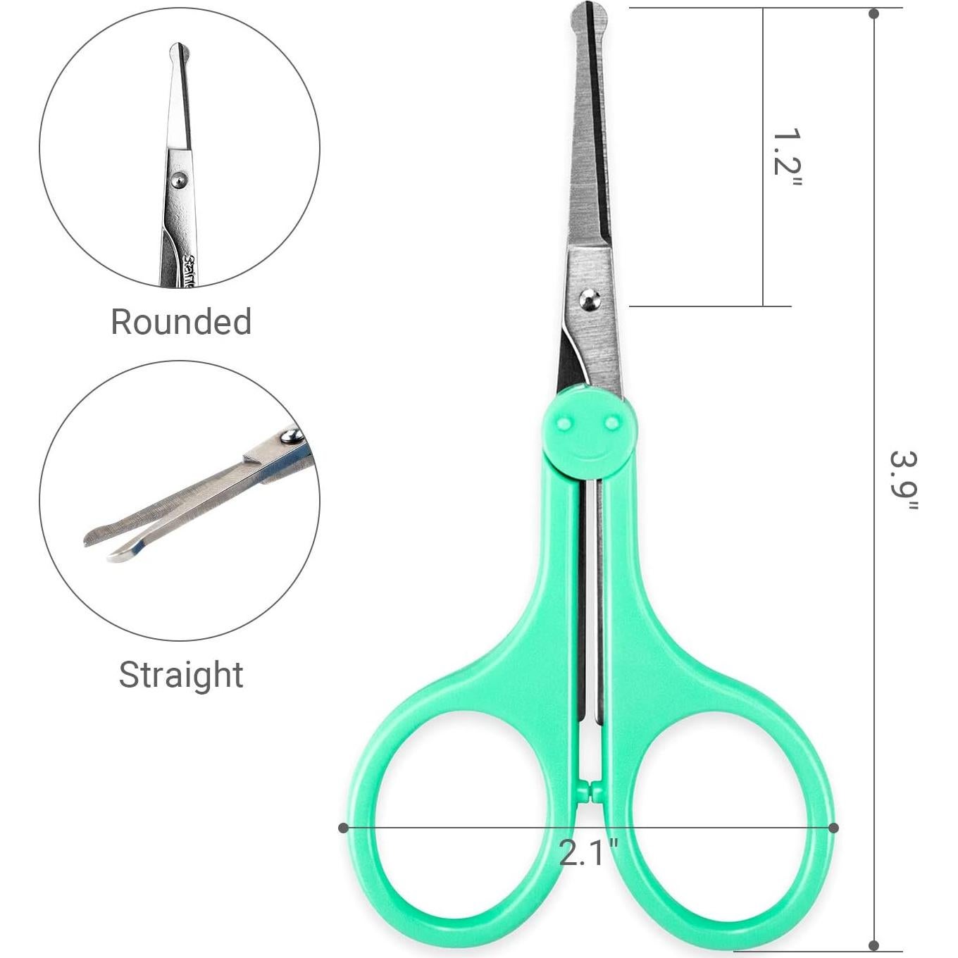 Tijeras de Cuidado Personal Humbee - Borde de Seguridad Verde