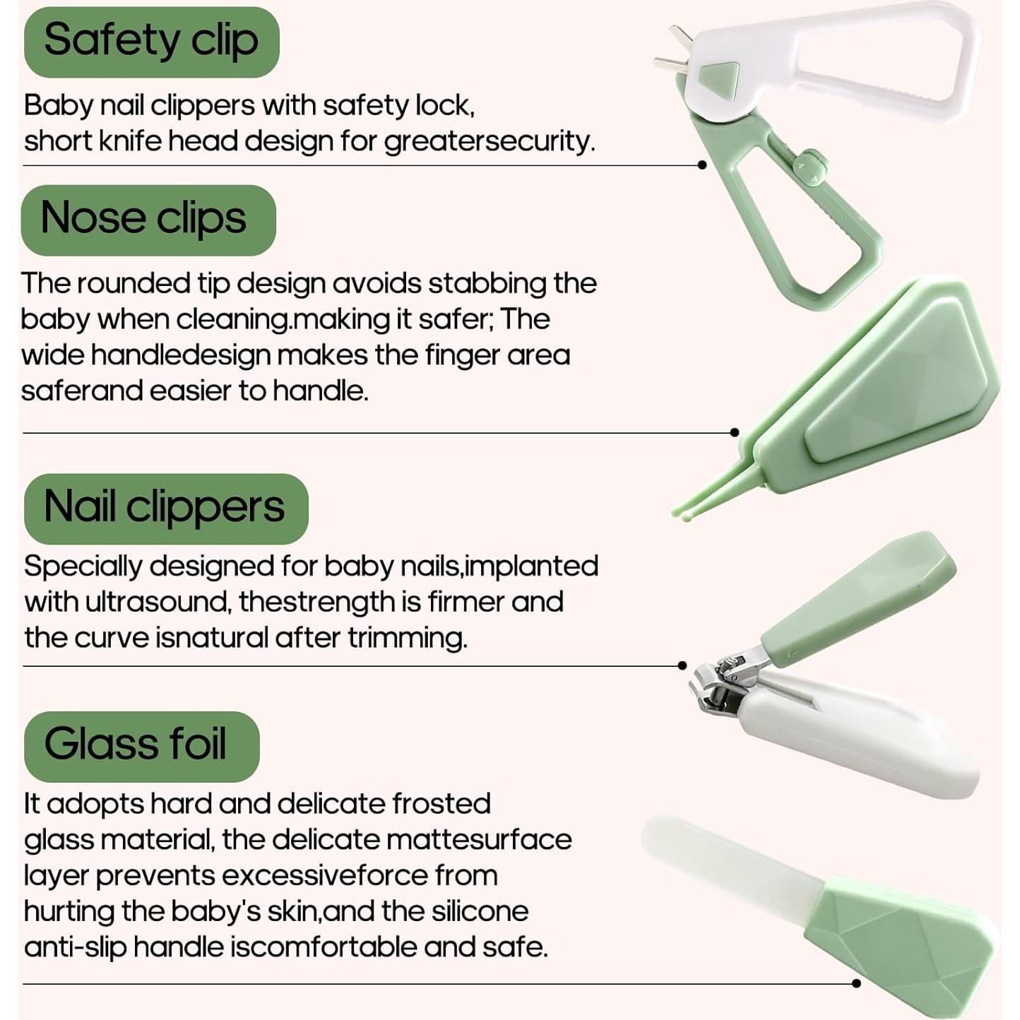 Set de Cuidado 4-en-1 ECROLYN para Bebés - Tijeras, Lima y Pinzas