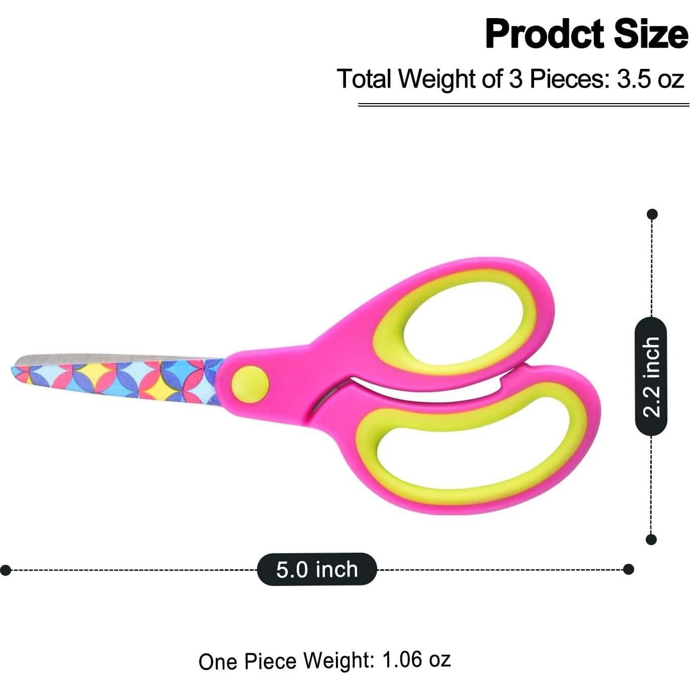 Juego de Tijeras Zicolu para Niños 3 Piezas Punta Roma 12.7 cm