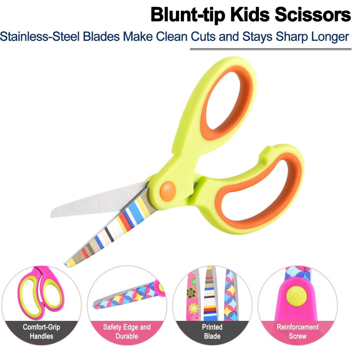 Juego de Tijeras Zicolu para Niños 3 Piezas Punta Roma 12.7 cm