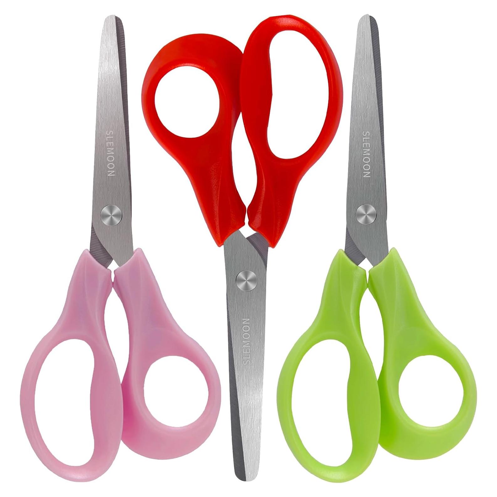 Tijeras para Niños SLEMOON 13.97 cm con Punta Redondeada - 3 Pcs