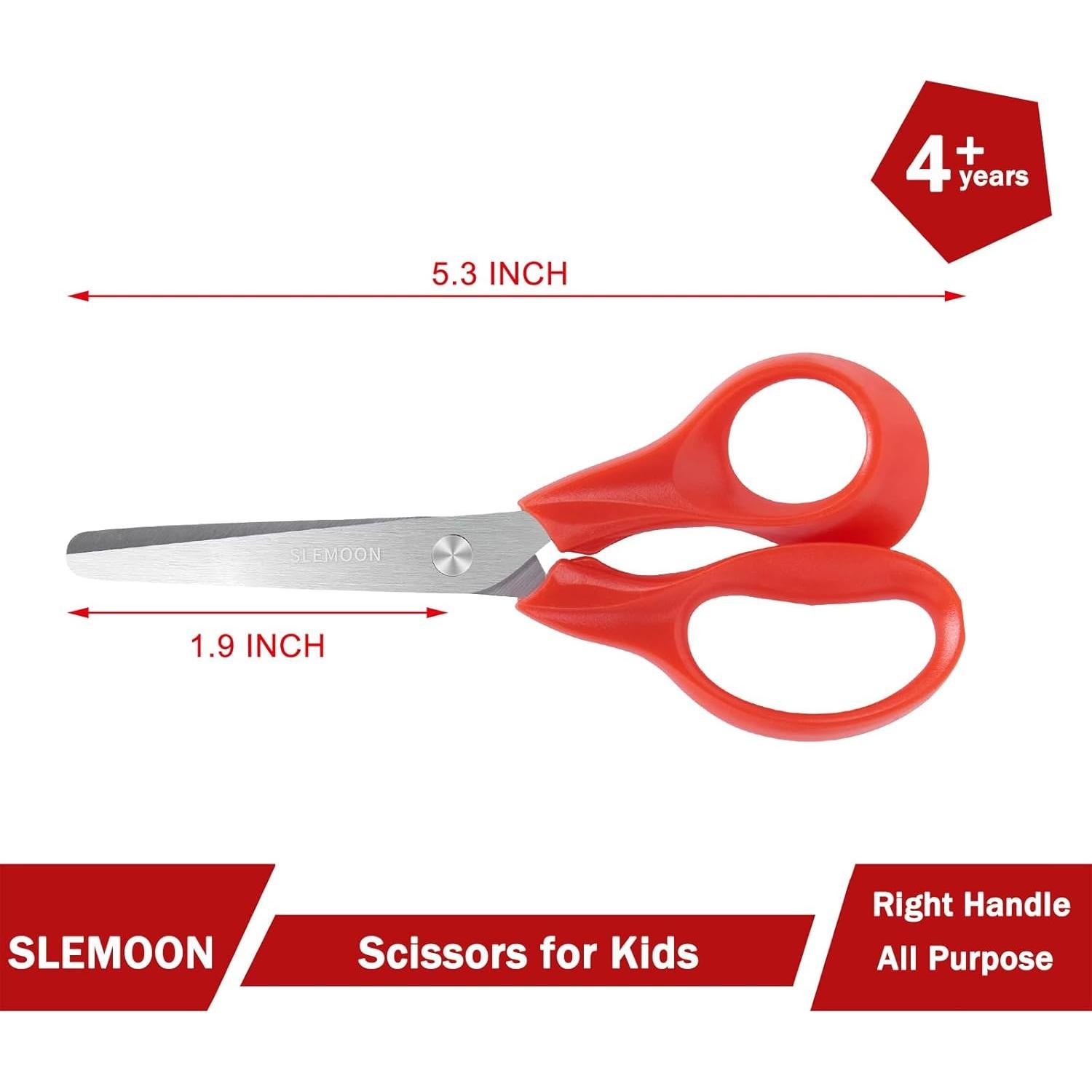 Tijeras para Niños SLEMOON 13.97 cm con Punta Redondeada - 3 Pcs