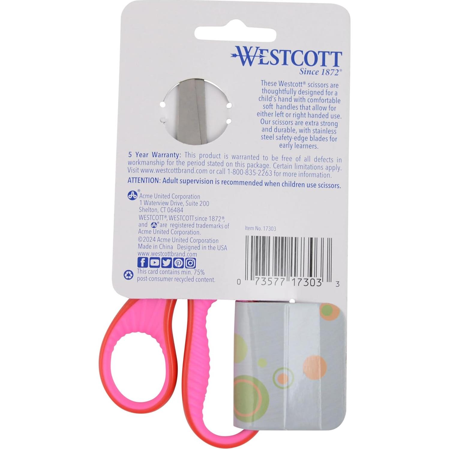 Tijeras de Punta Redonda Westcott para Niños 4-7 Años