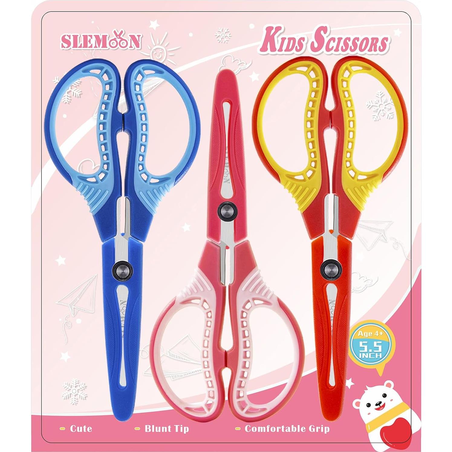 Tijeras de Seguridad SLEMOON para Niños 15 cm - Paquete de 3