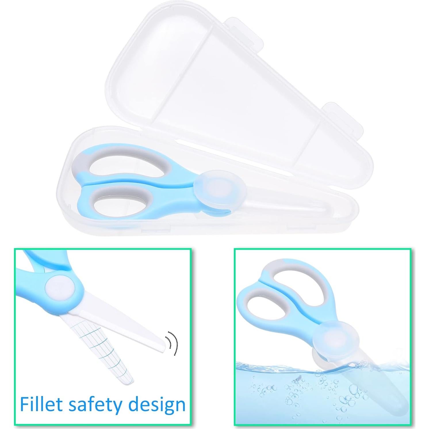 Tijeras de Comida para Bebés Kare & Kind - Cerámica Azul