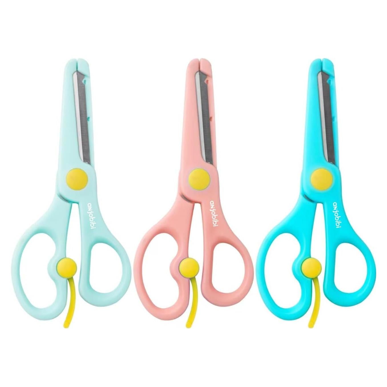 Tijeras de Seguridad para Niños ANJOBIBI 3-Pack Ergonómicas