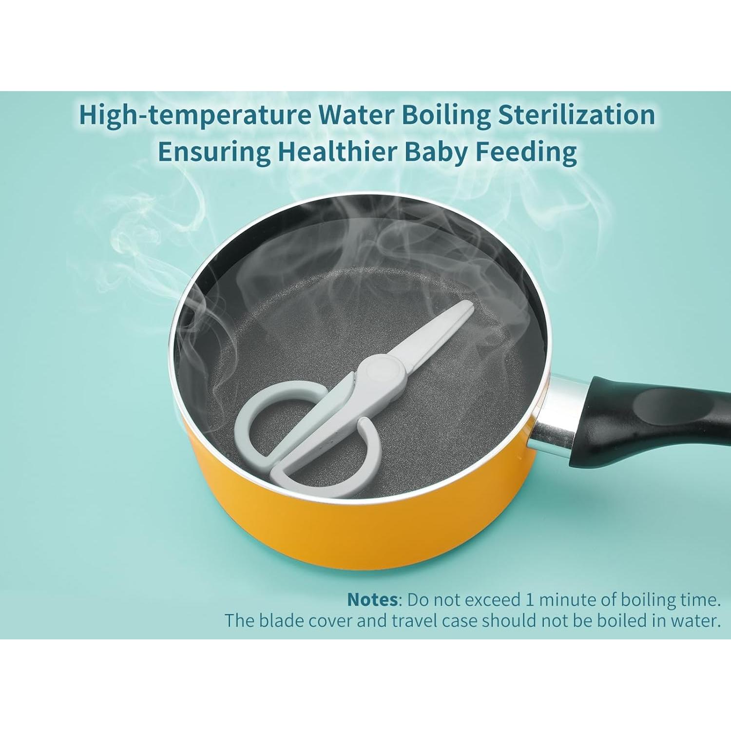 Tijeras de Cerámica Hollory para Comida de Bebé - Azul/Grey