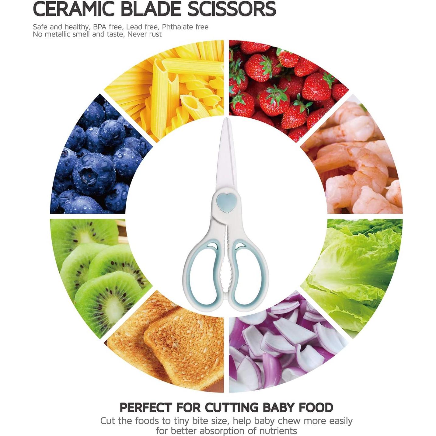 Tijeras de Cerámica para Comida de Bebé WELLSTAR - 2 Piezas