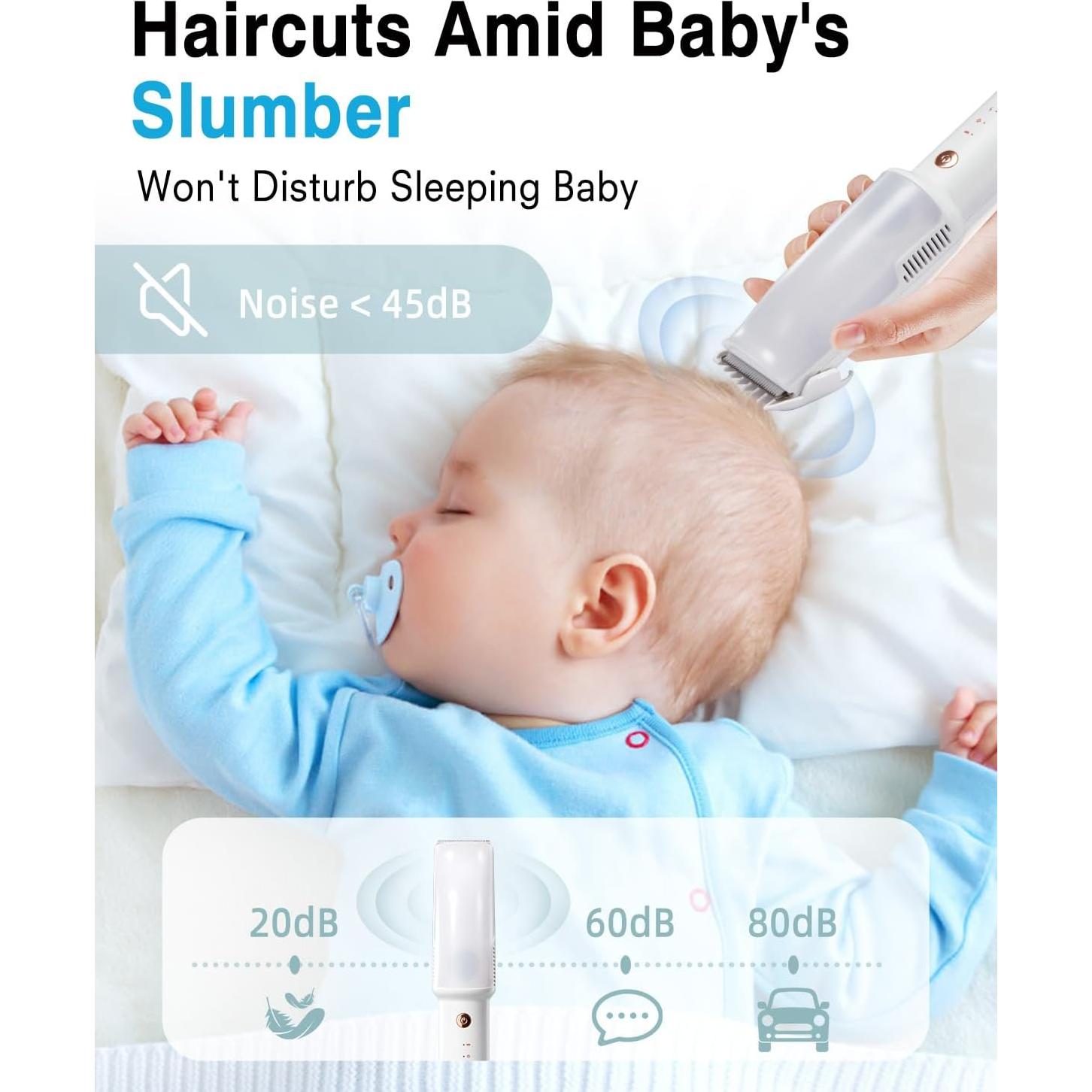 Cortadora de Cabello para Bebés JFHID Ultra Silenciosa con Aspiradora