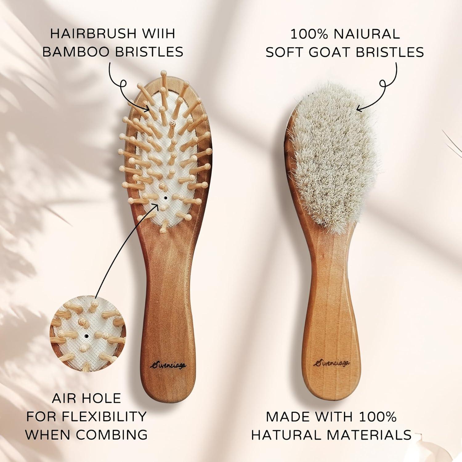 Juego de cortauñas para bebés 6 piezas con estuche marrón claro