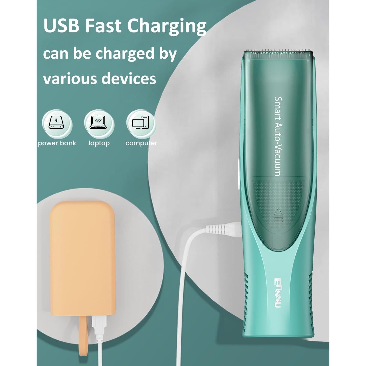 Cortadora de Cabello Inalámbrica ENSSU para Bebés con Vacío