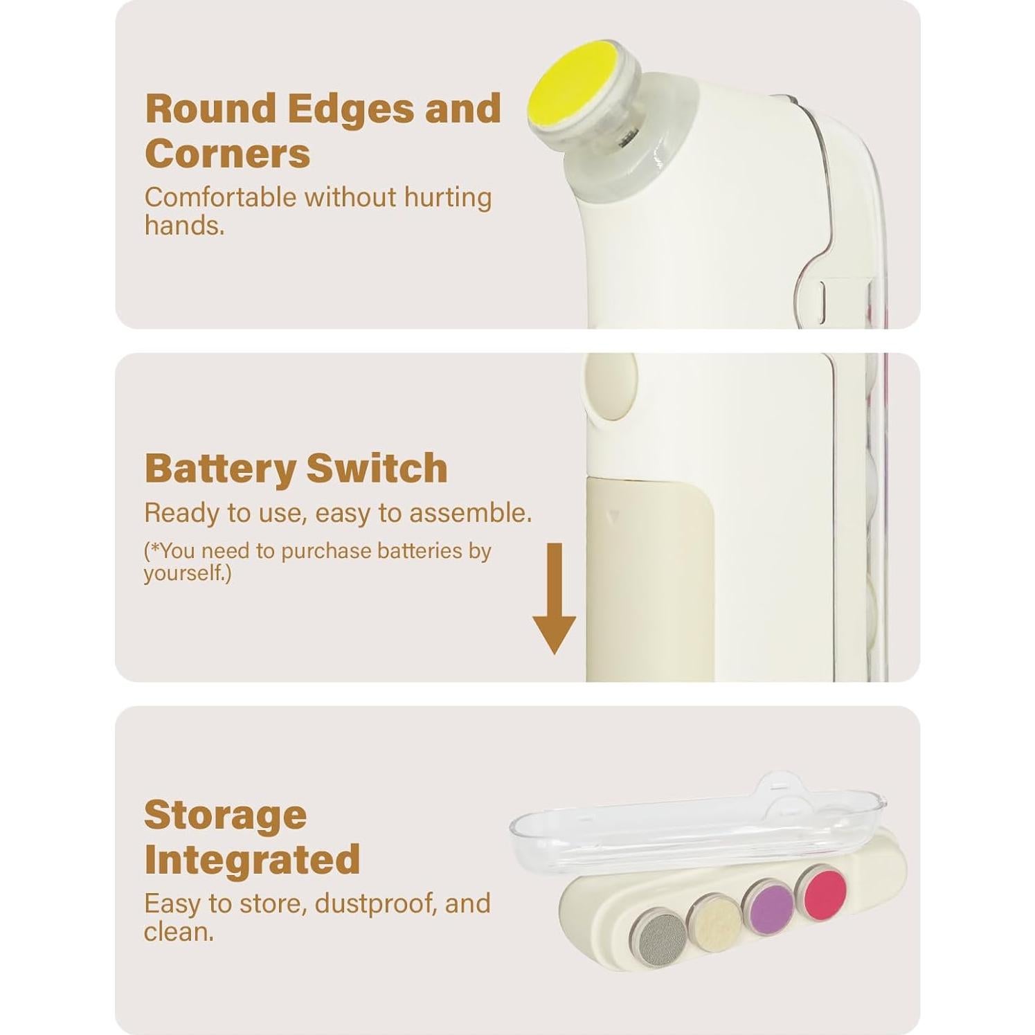 Cortador de Uñas Eléctrico Kimitimi 5 en 1 para Bebés y Adultos