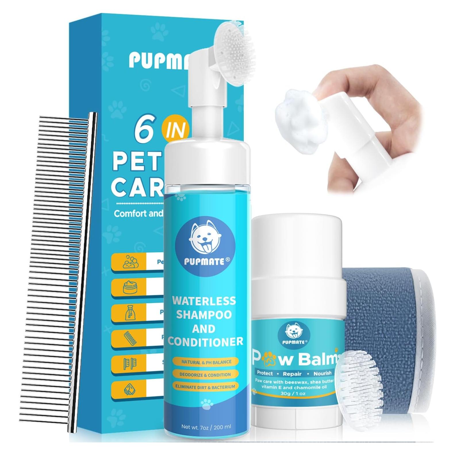 Kit de Cuidado de Patas PUPMATE 6 en 1 - Limpiador y Balsamo