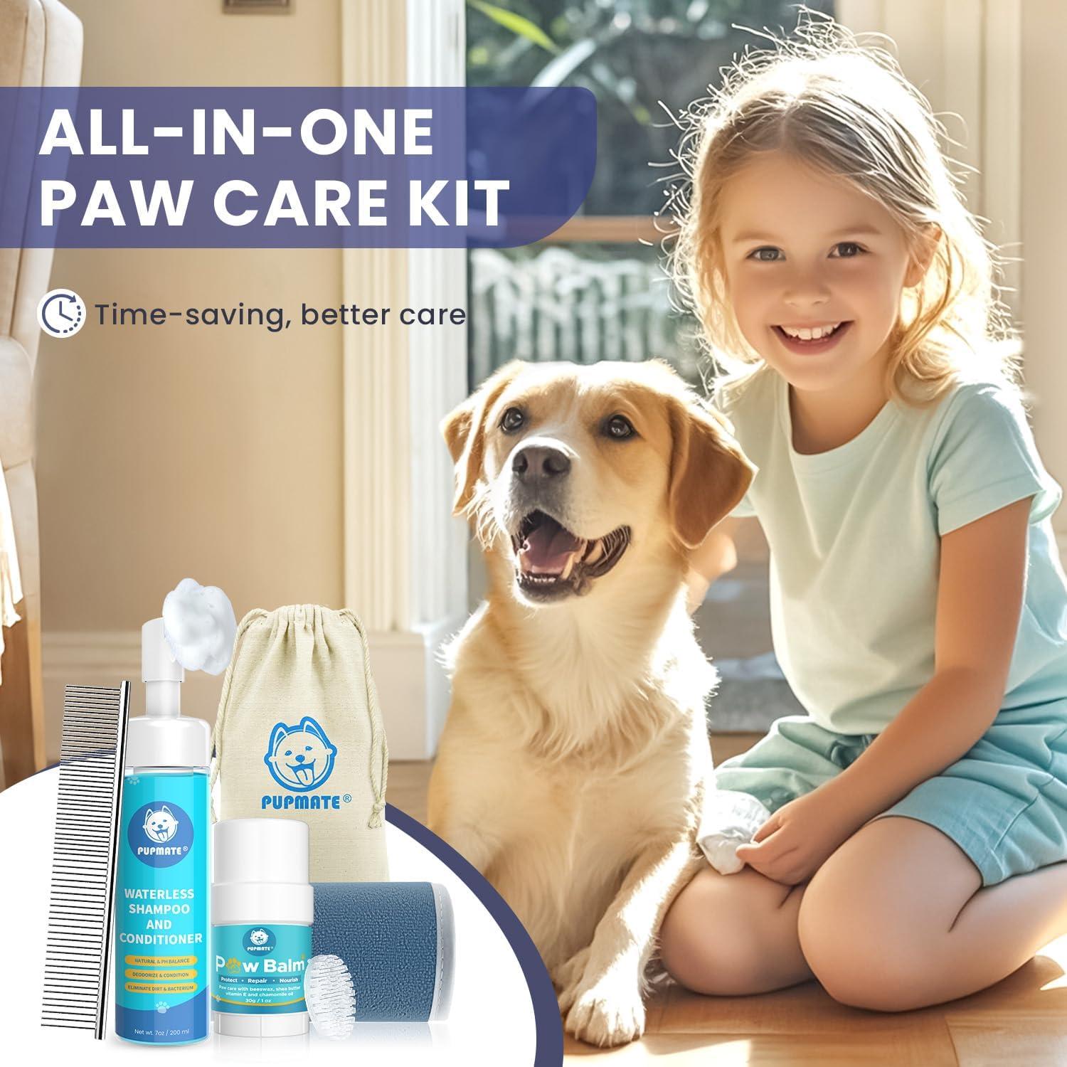 Kit de Cuidado de Patas PUPMATE 6 en 1 - Limpiador y Balsamo