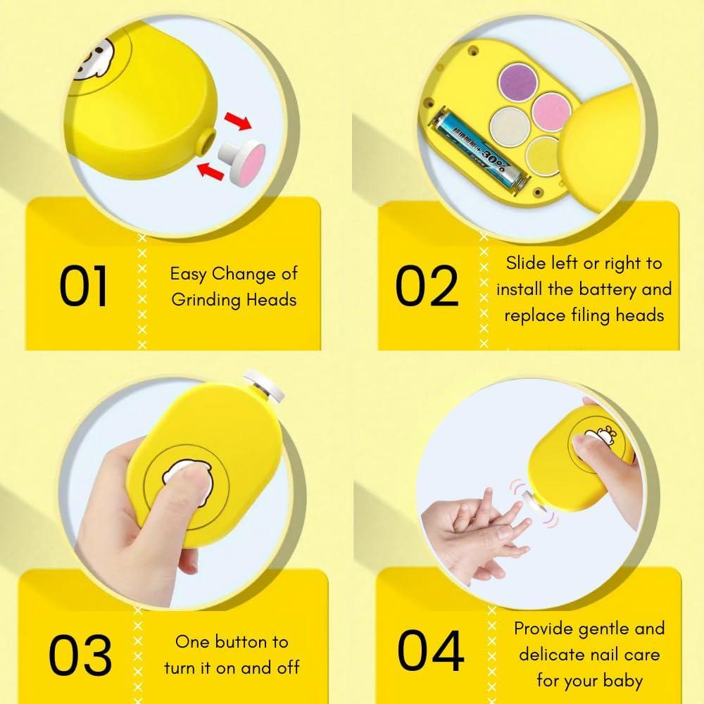 Lijadora de Uñas Eléctrica LUFFCABO Amarillo con Almohadillas