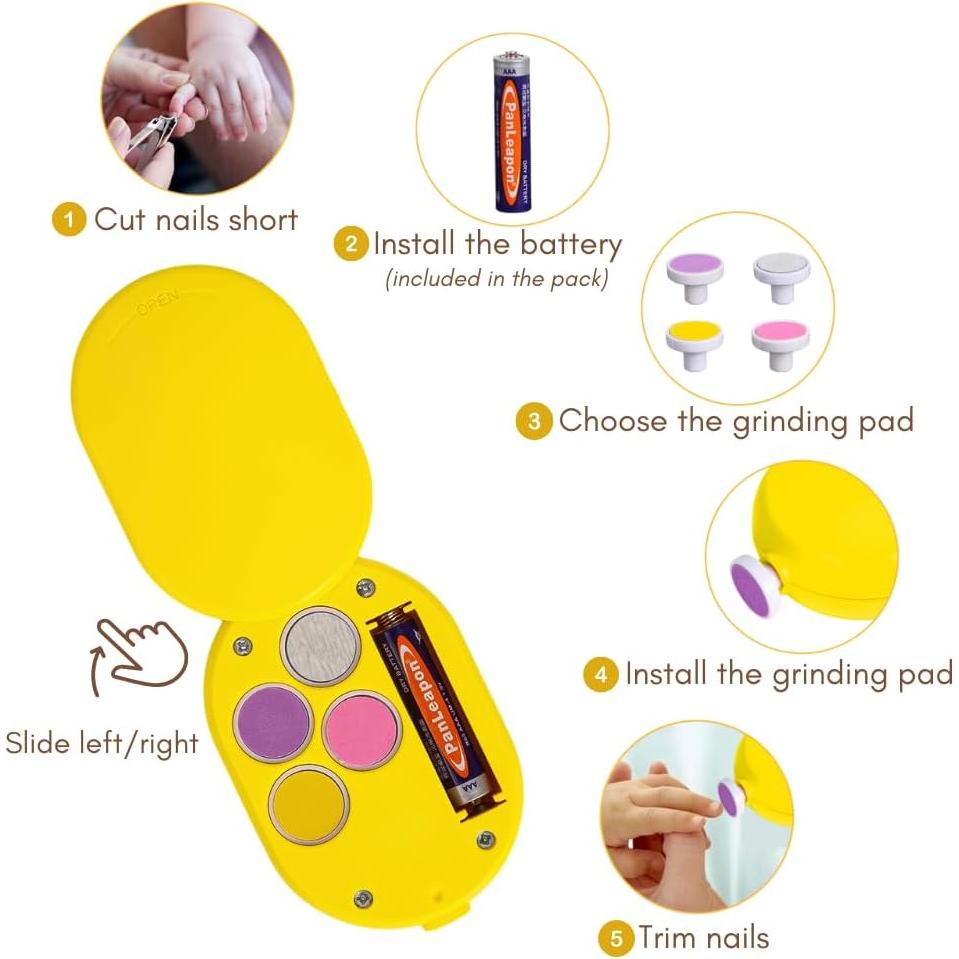 Lijadora de Uñas Eléctrica LUFFCABO Amarillo con Almohadillas