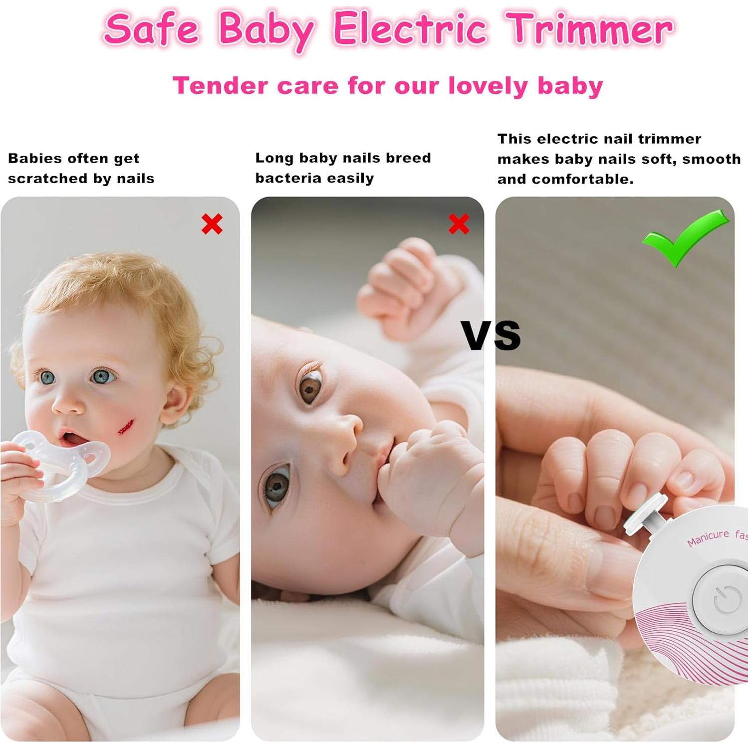 Cortador de Uñas Eléctrico LETUENMI con 6 Cabezas para Bebés y Adultos